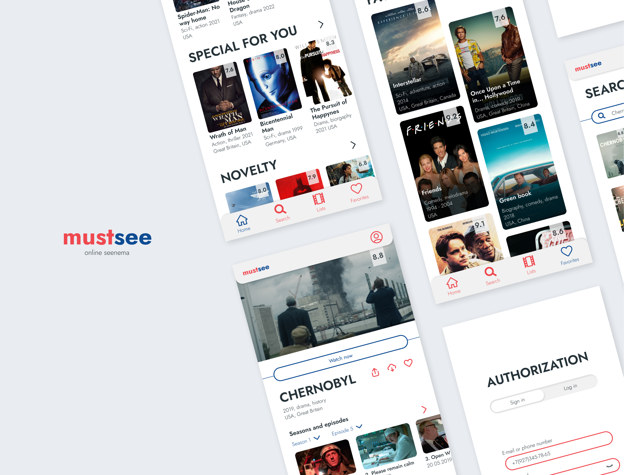 Приложение онлайн кинотеатра — Изображение №1 — Интерфейсы на Dprofile