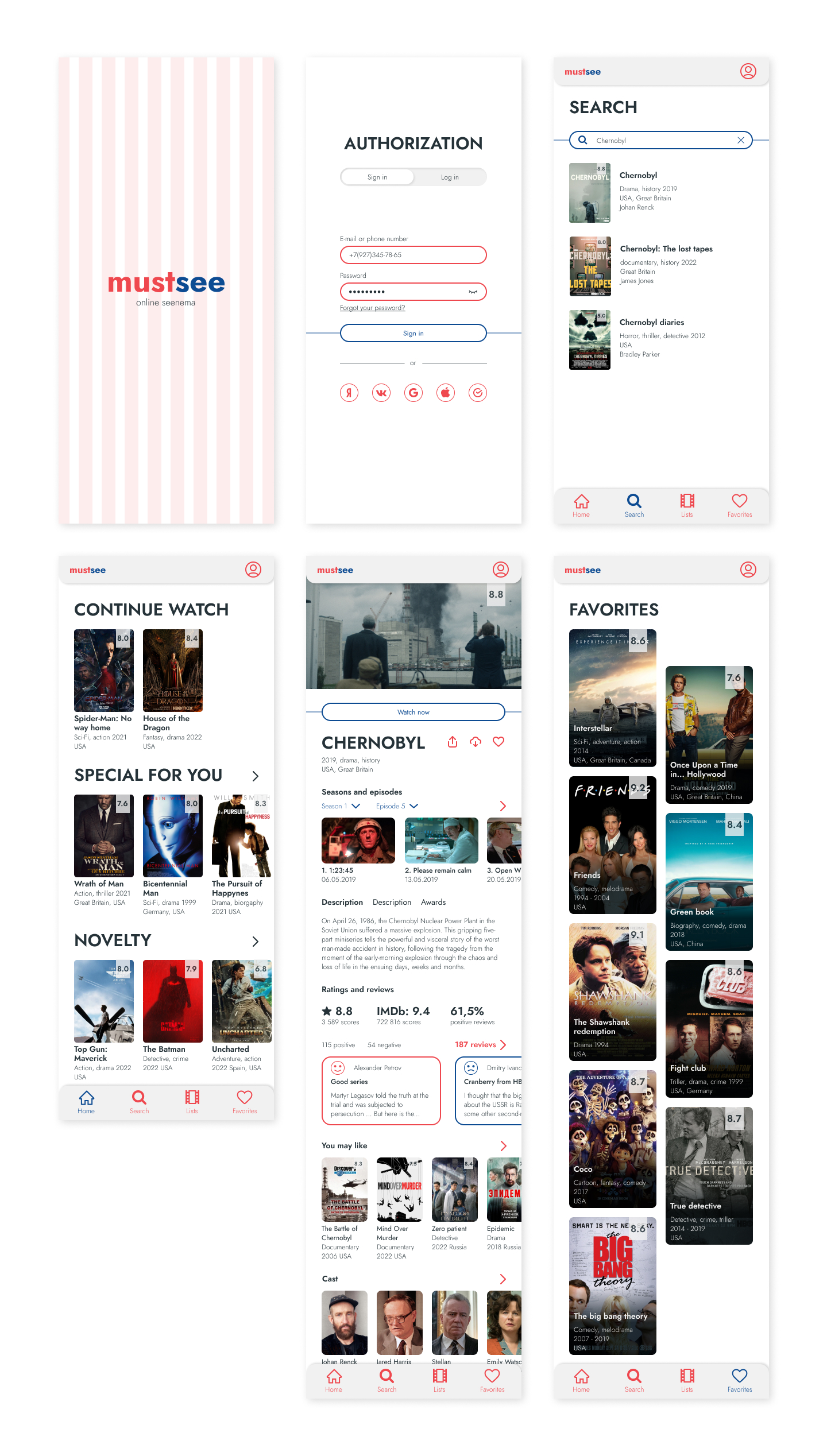 Приложение онлайн кинотеатра — Изображение №8 — Интерфейсы на Dprofile