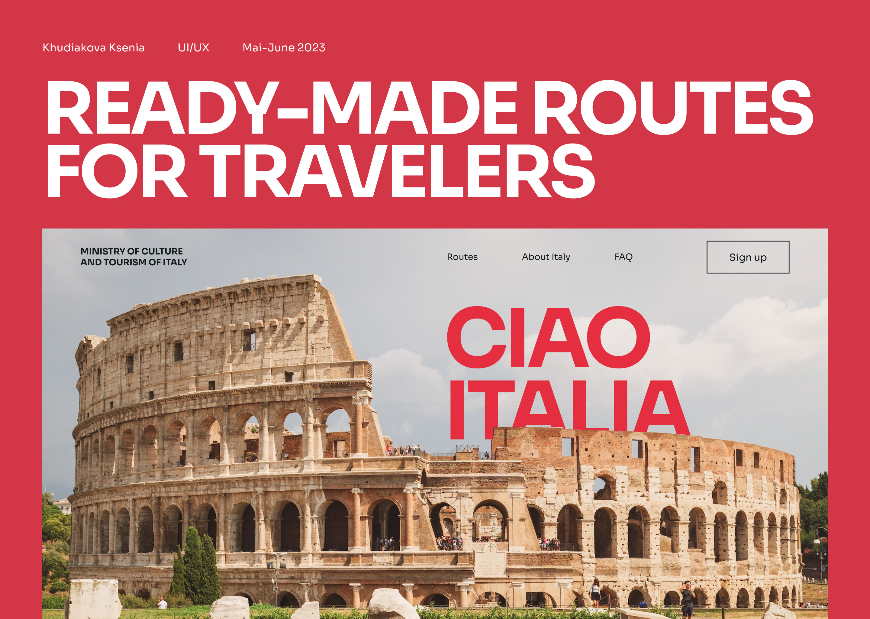 CIAO ITALIA сервис готовых маршрутов путешествий по Италии — Изображение №1 — Интерфейсы на Dprofile