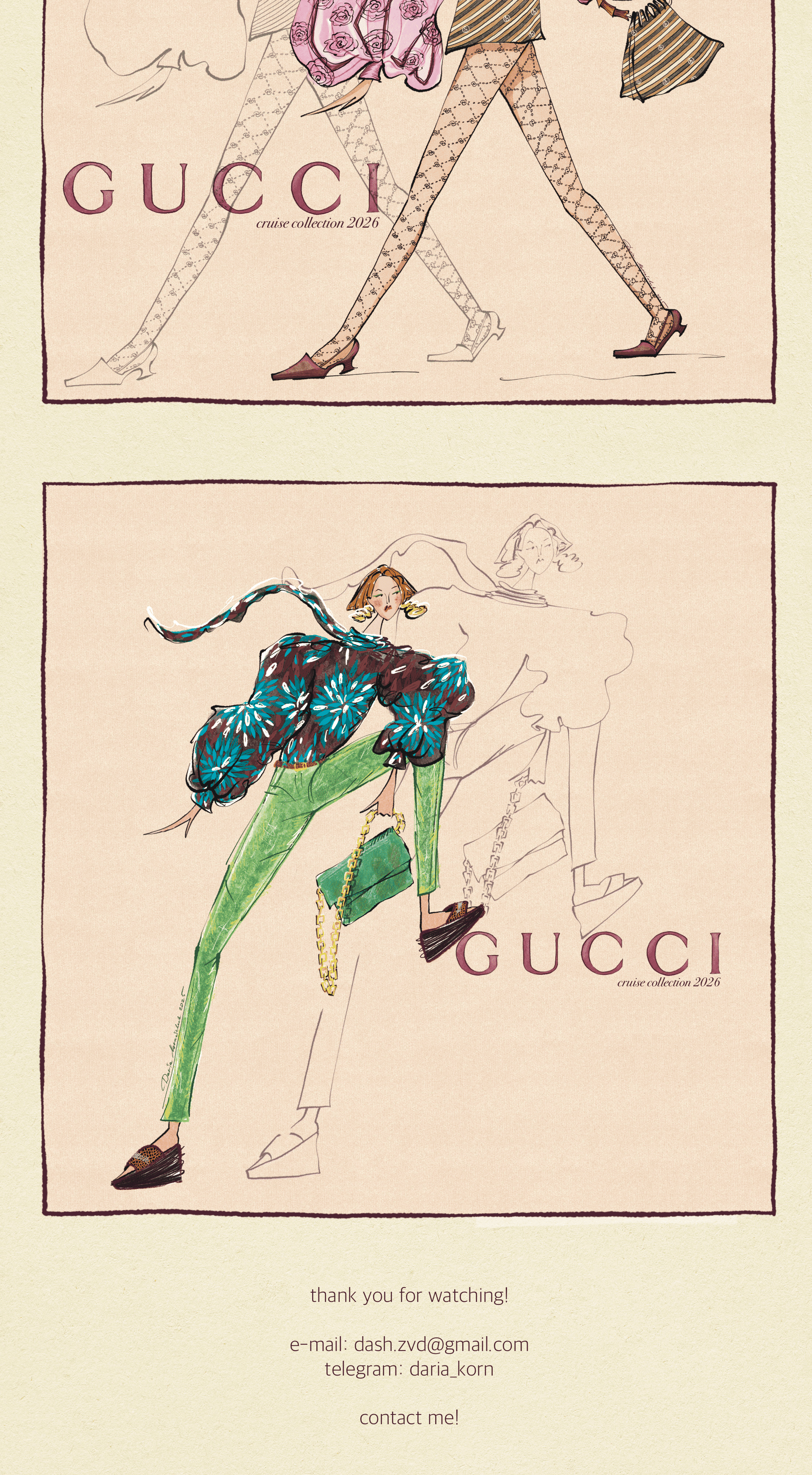 GUCCI Cruise collection 2025 | Фэшн иллюстрация — Изображение №2 — Иллюстрация, Графика на Dprofile