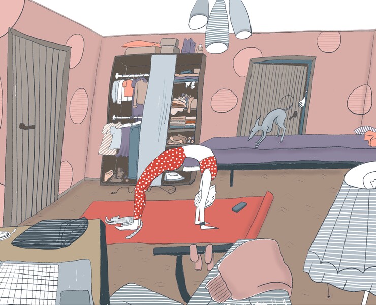 йога дома — Иллюстрация на Dprofile