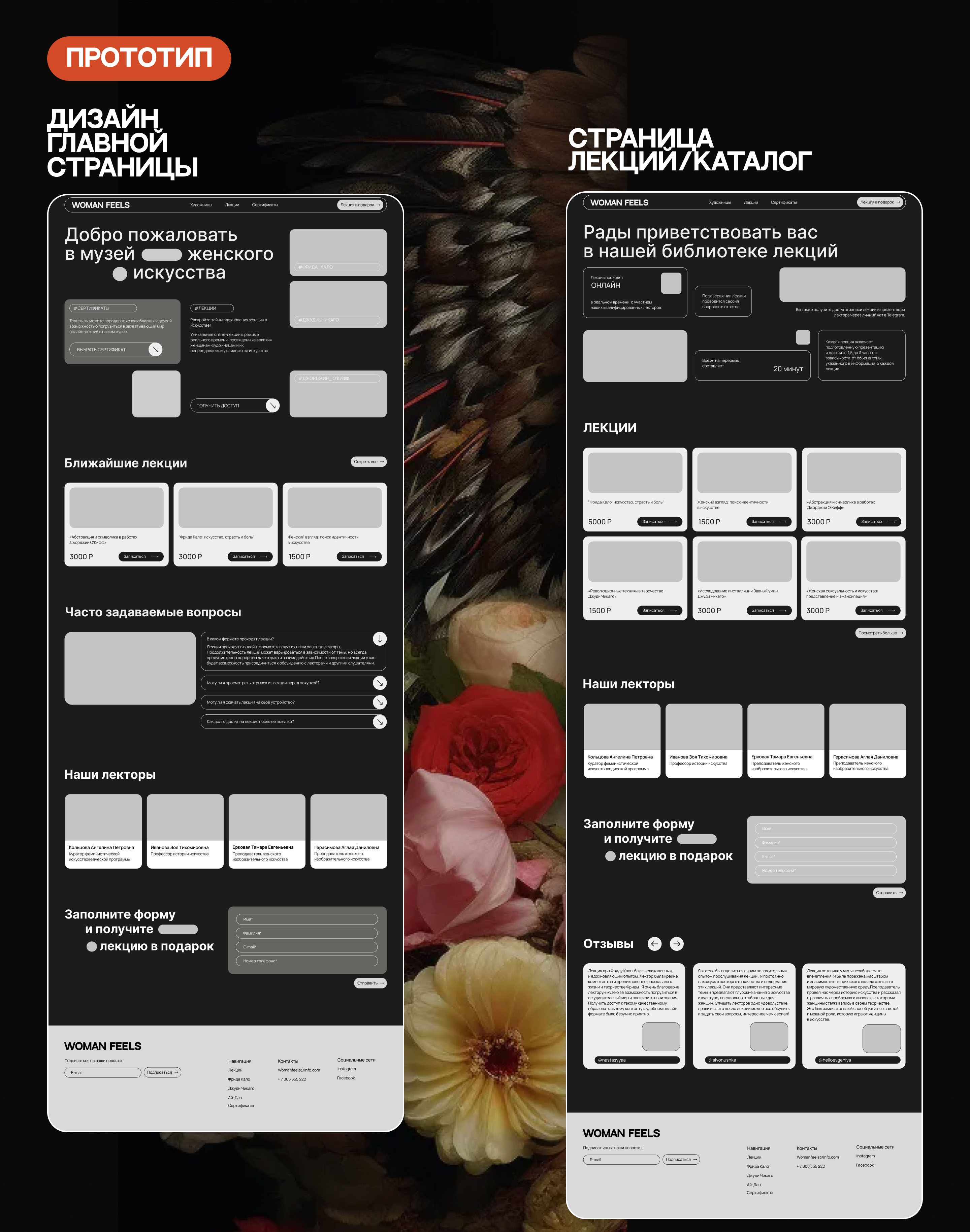 Website for a women's museum | UI/UX design — Изображение №5 — Интерфейсы, Маркетинг на Dprofile