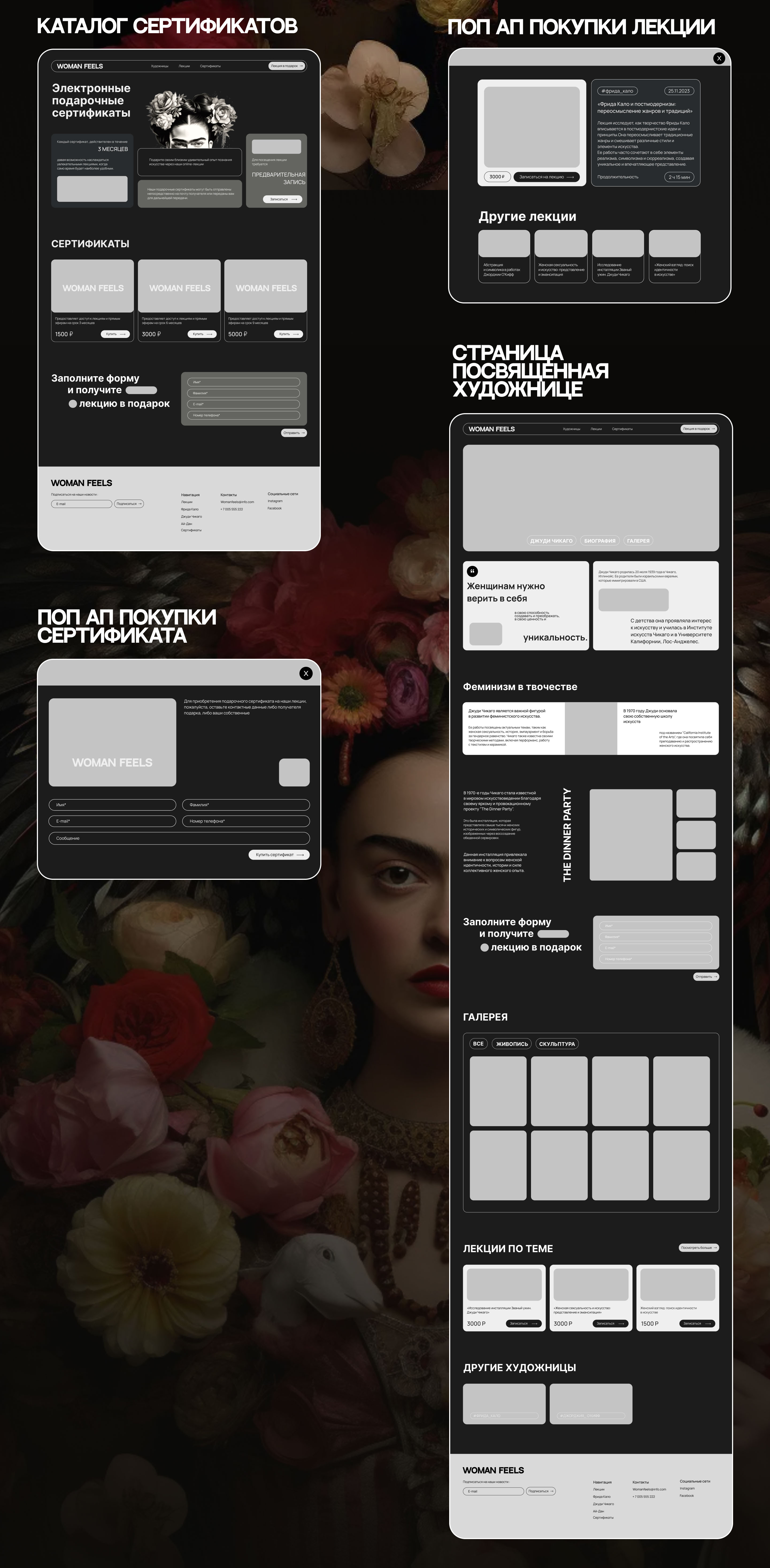 Website for a women's museum | UI/UX design — Изображение №6 — Интерфейсы, Маркетинг на Dprofile