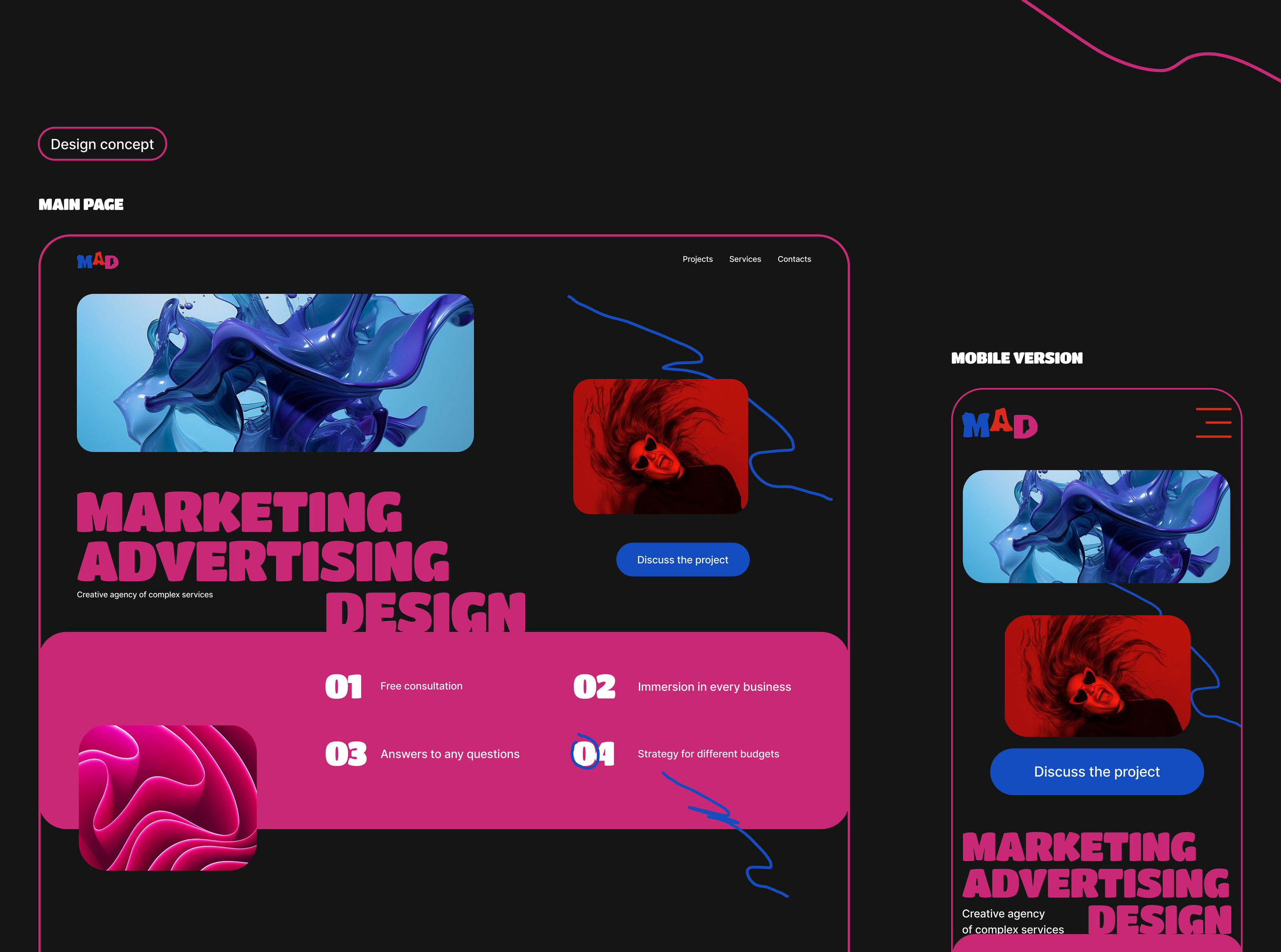 Integrated Services Marketing Agency MAD — Изображение №11 — Интерфейсы, Анимация на Dprofile