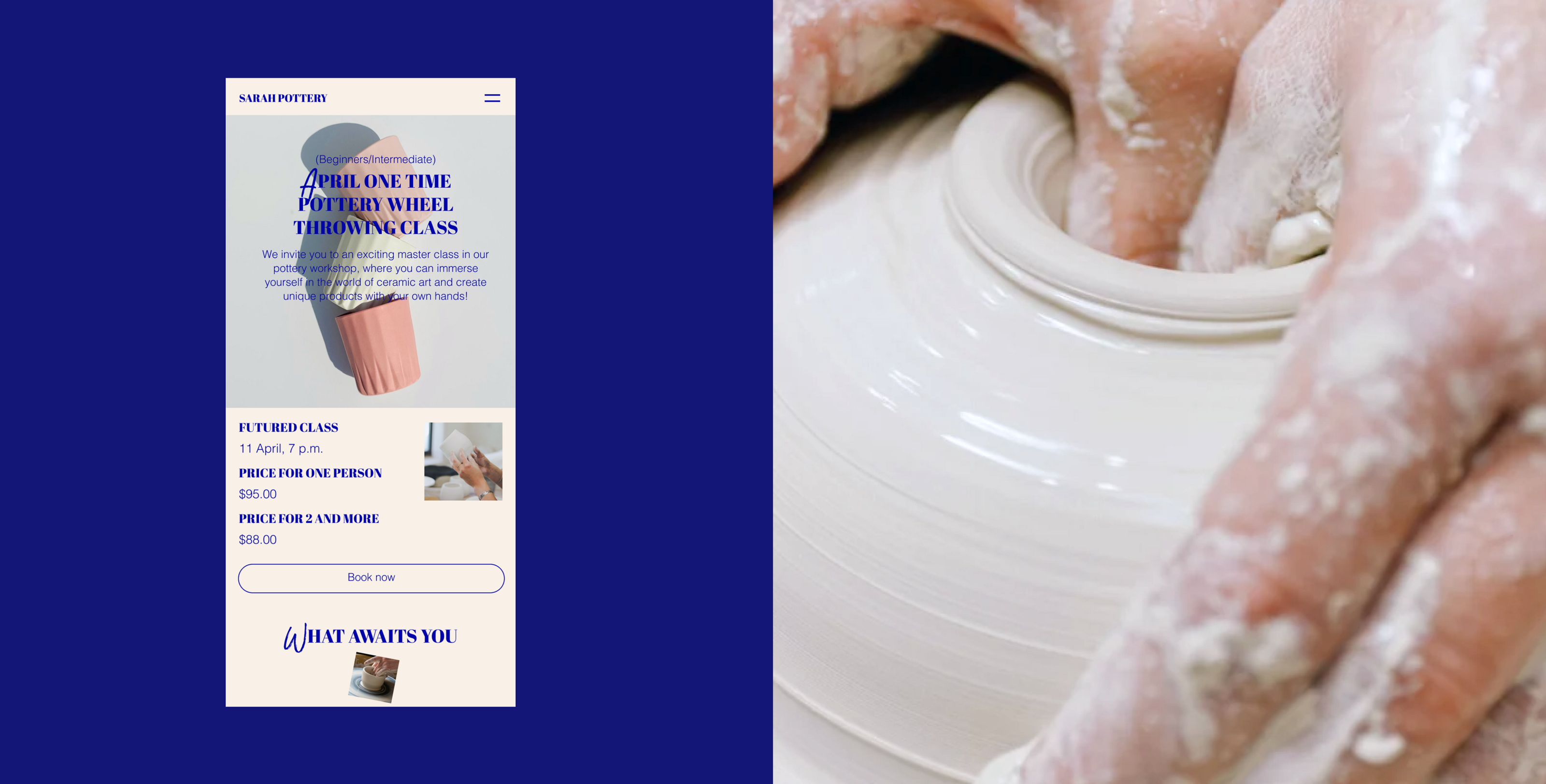 Sarah Pottery. Website concept. — Изображение №8 — Интерфейсы на Dprofile