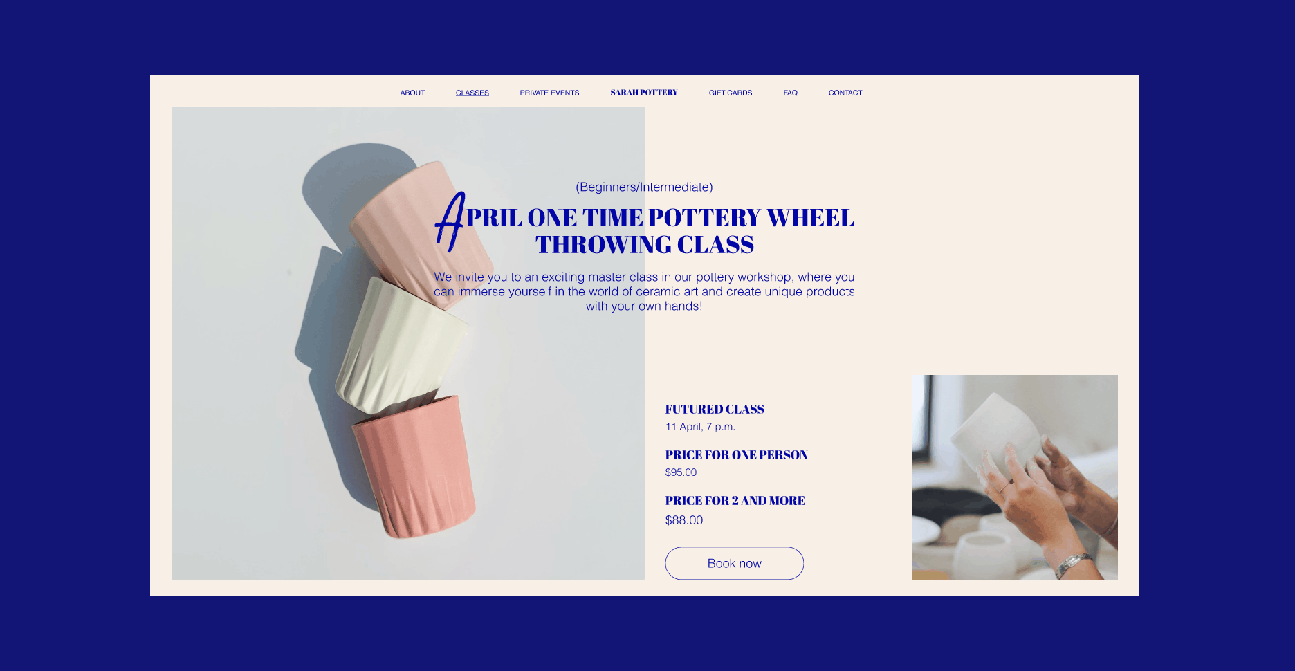 Sarah Pottery. Website concept. — Изображение №10 — Интерфейсы на Dprofile