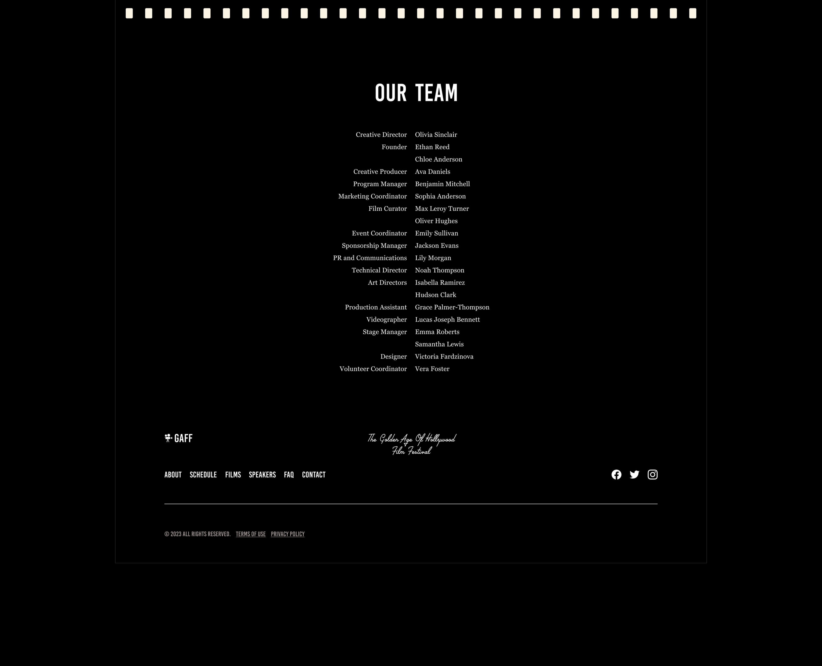 Hollywood Golden Age Film Festival Website — Изображение №9 — Интерфейсы, Анимация на Dprofile
