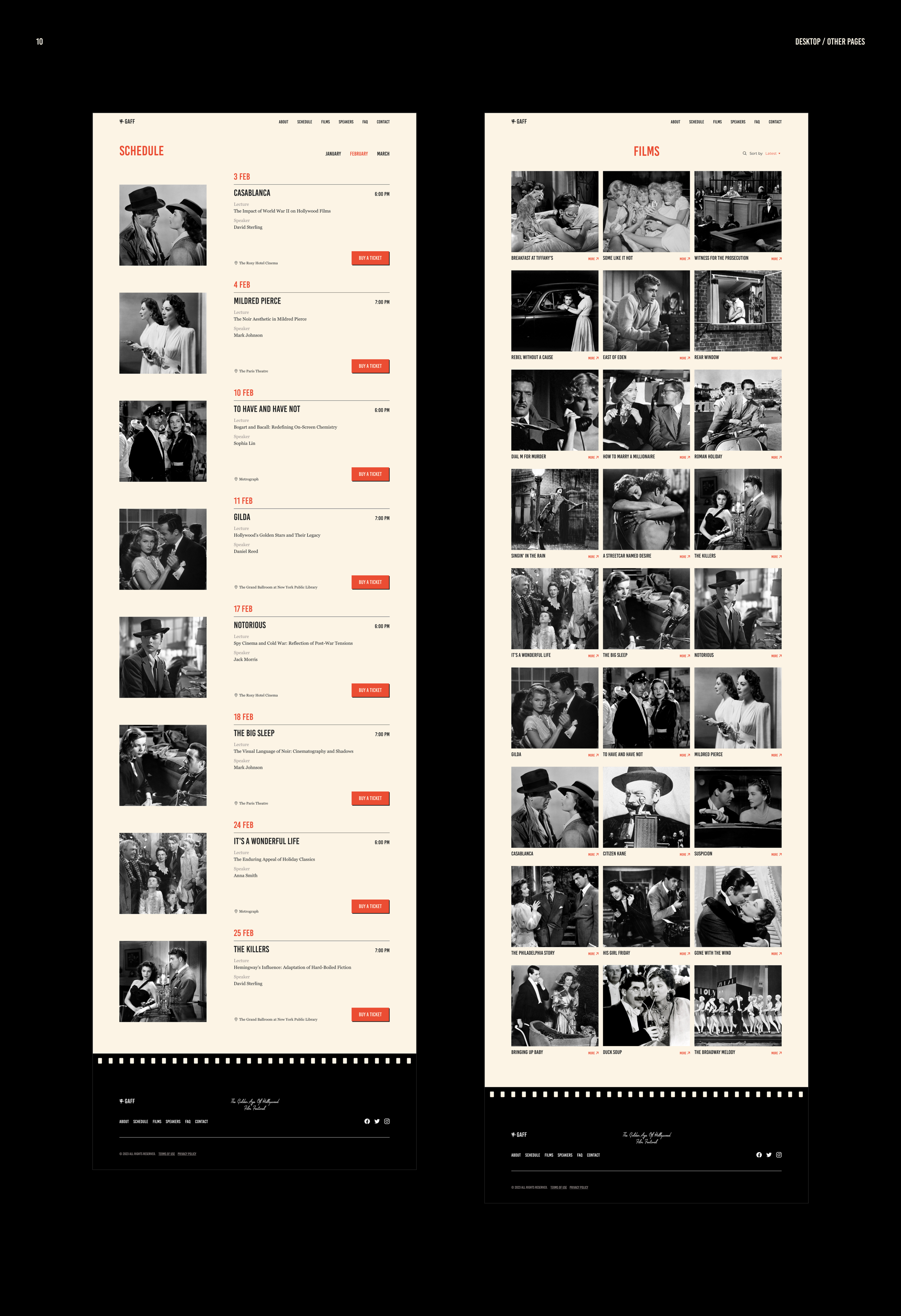 Hollywood Golden Age Film Festival Website — Изображение №12 — Интерфейсы, Анимация на Dprofile