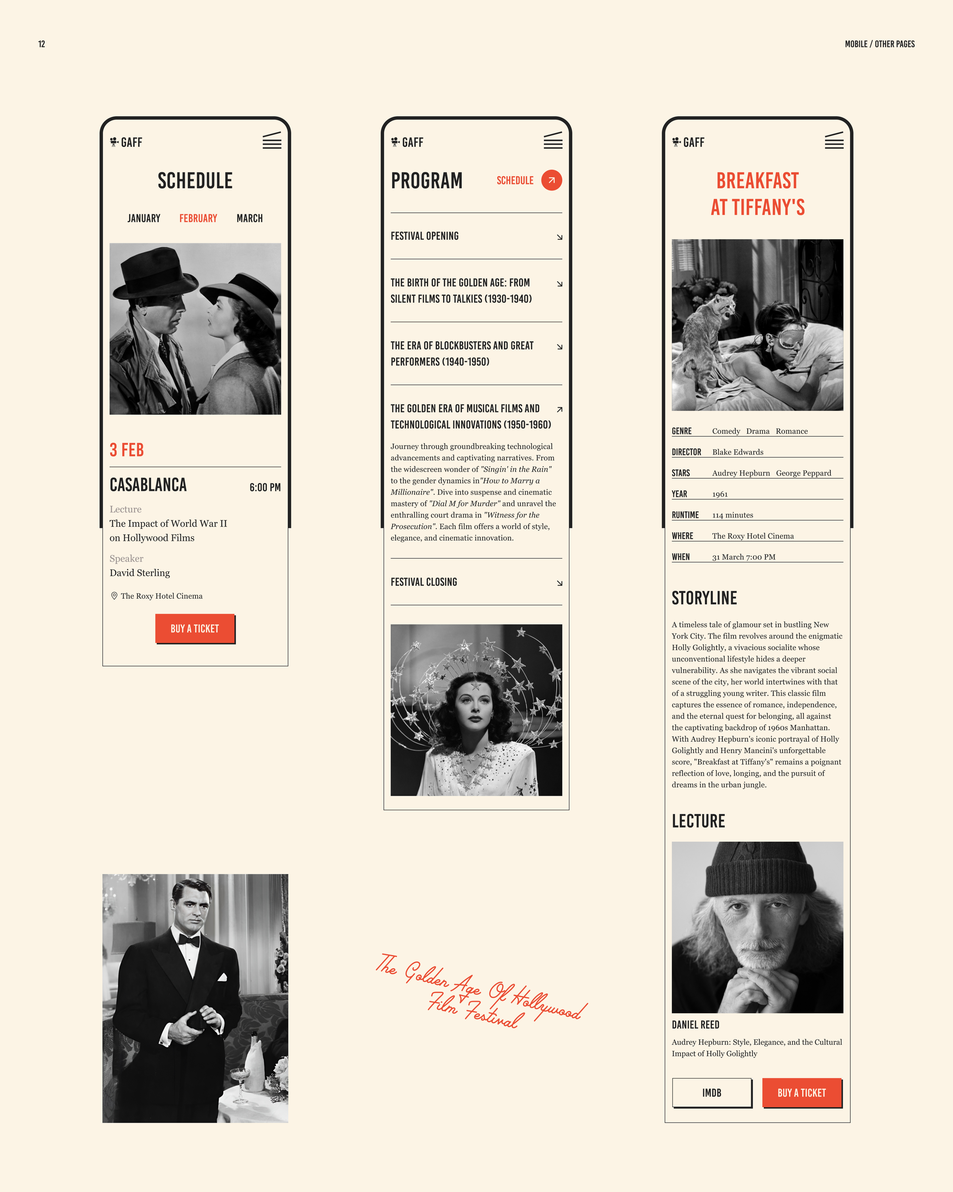 Hollywood Golden Age Film Festival Website — Изображение №16 — Интерфейсы, Анимация на Dprofile