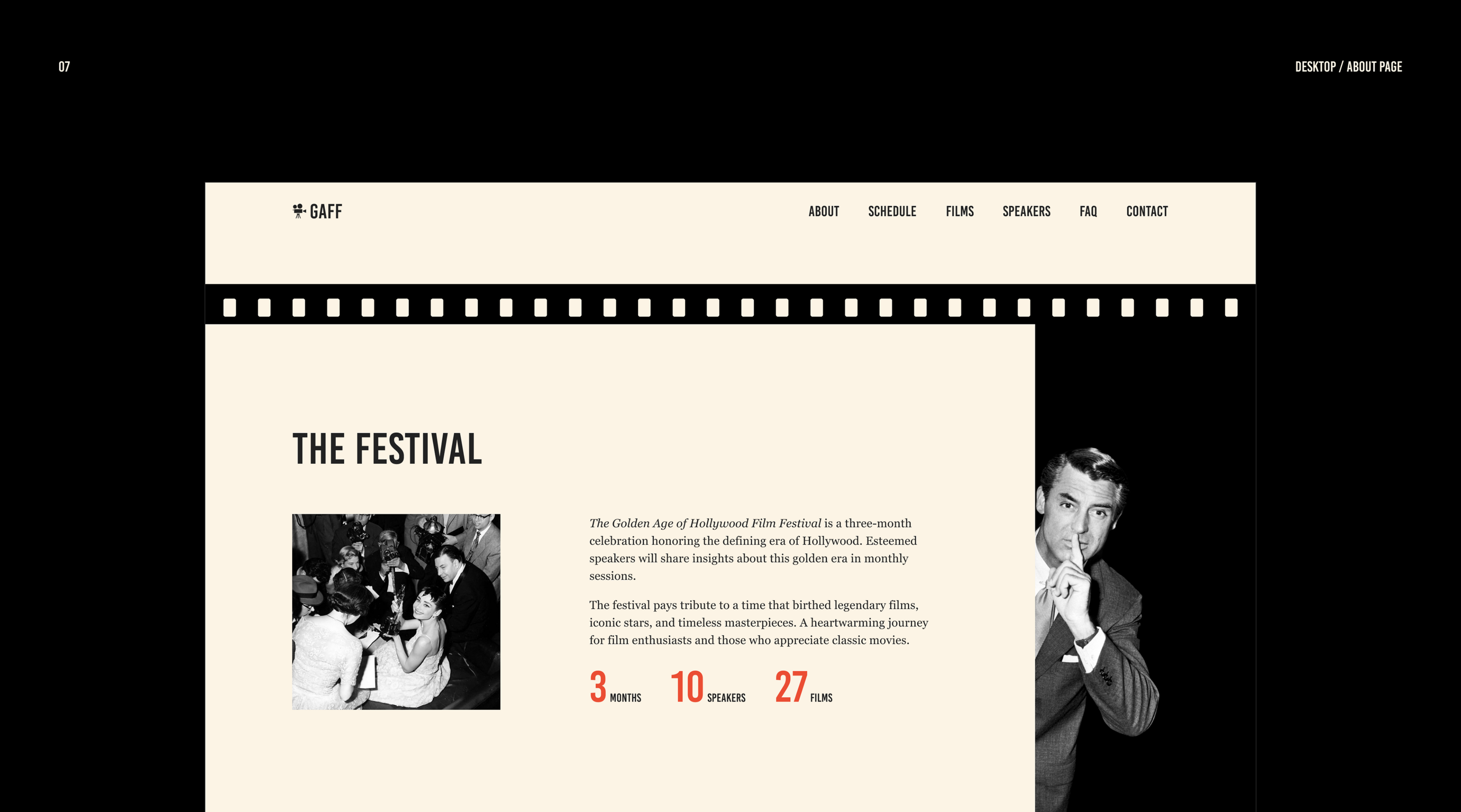 Hollywood Golden Age Film Festival Website — Изображение №7 — Интерфейсы, Анимация на Dprofile