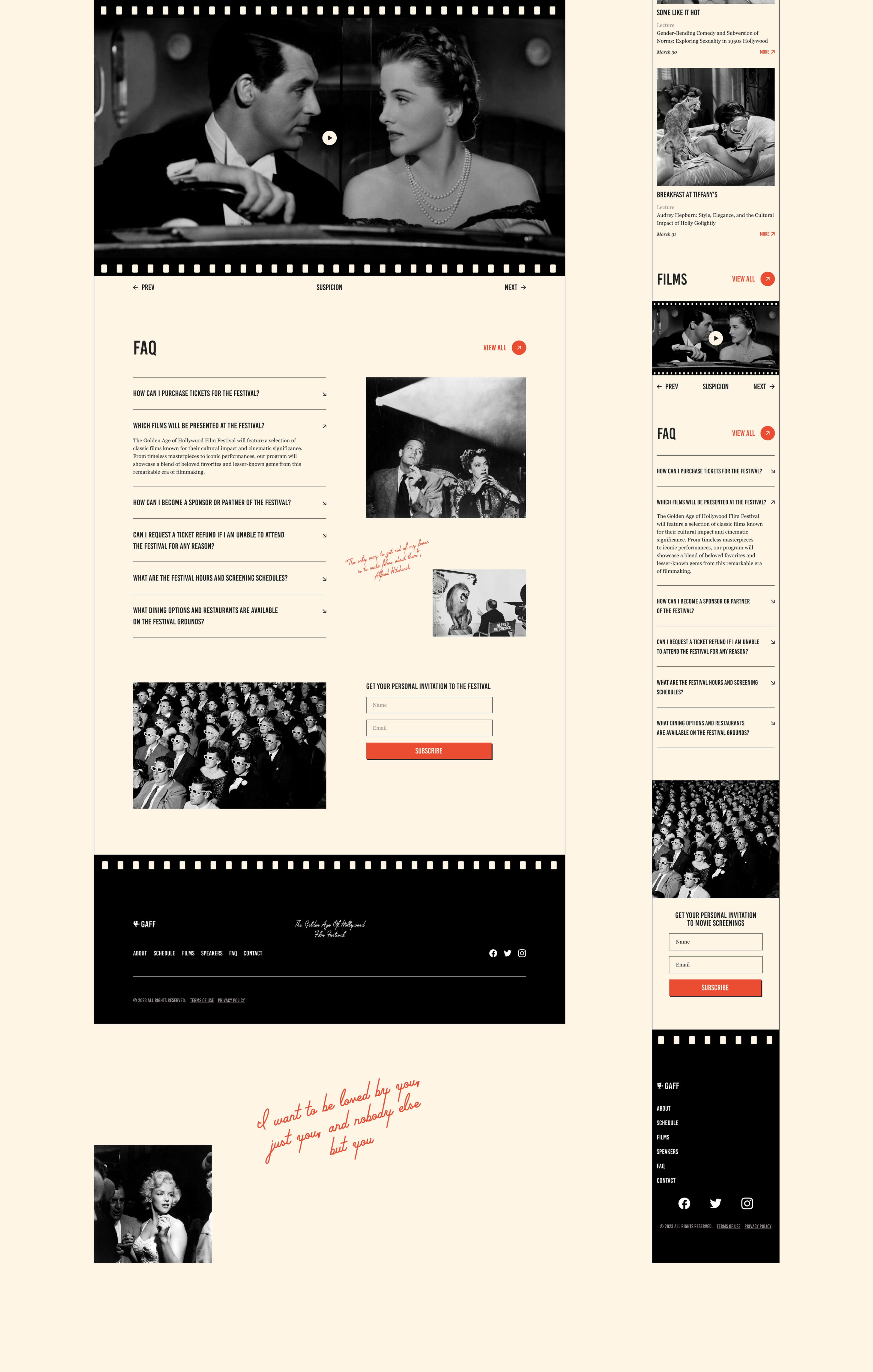 Hollywood Golden Age Film Festival Website — Изображение №6 — Интерфейсы, Анимация на Dprofile