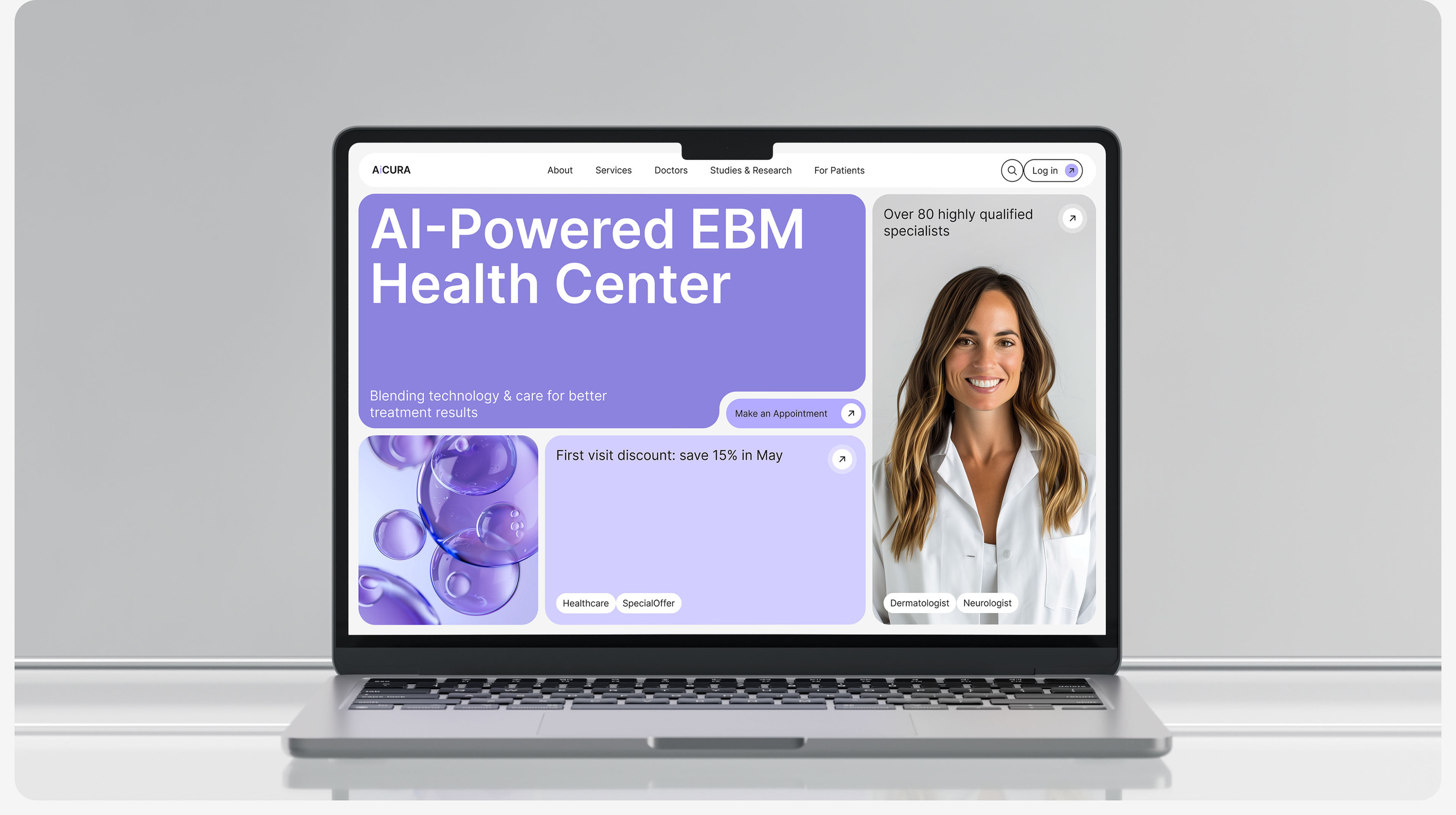 AiCURA Medical Clinic Website Design (UI/UX) — Изображение №10 — Интерфейсы, Анимация на Dprofile