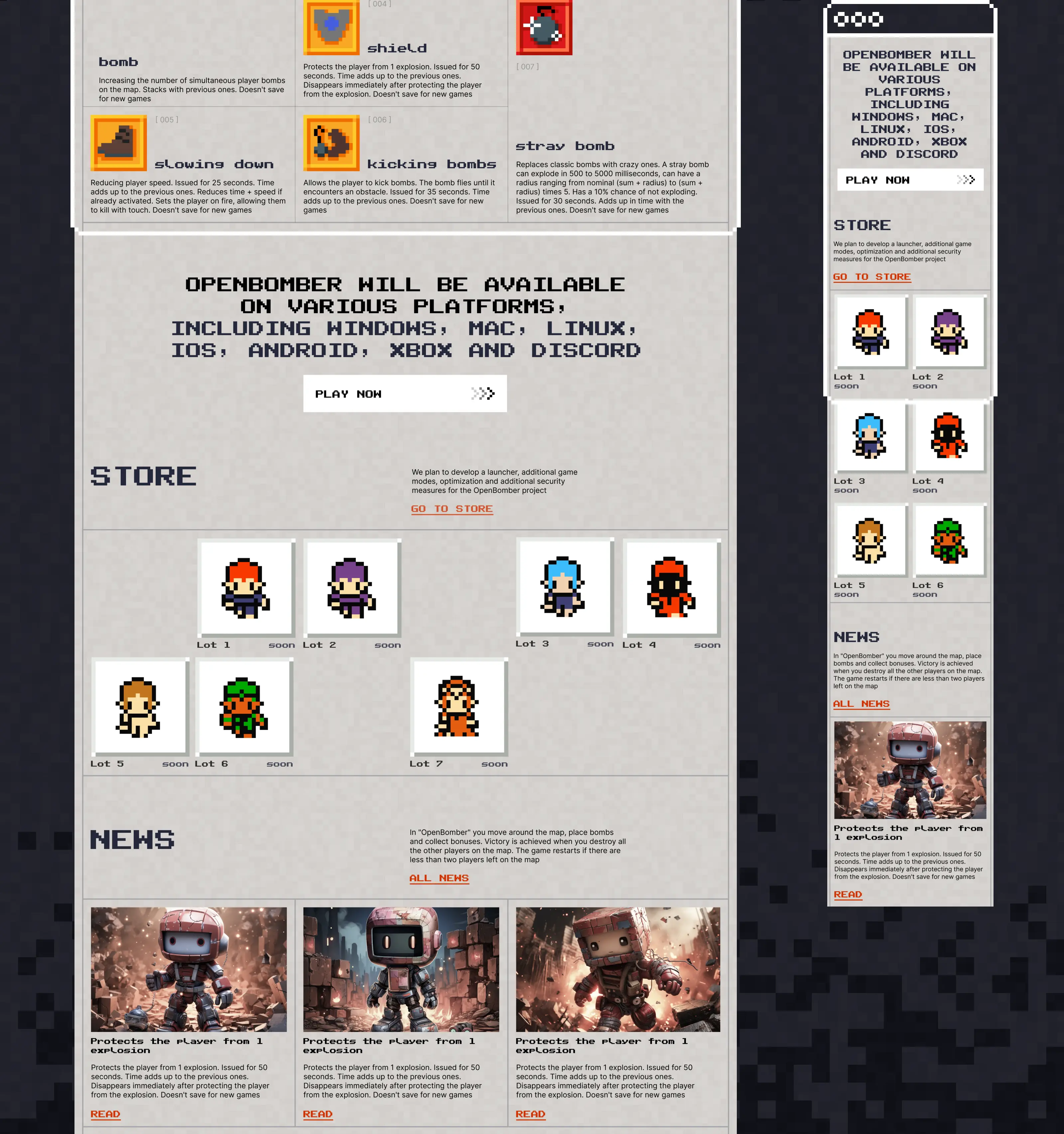 OpenBomber Website — Изображение №10 — Интерфейсы на Dprofile