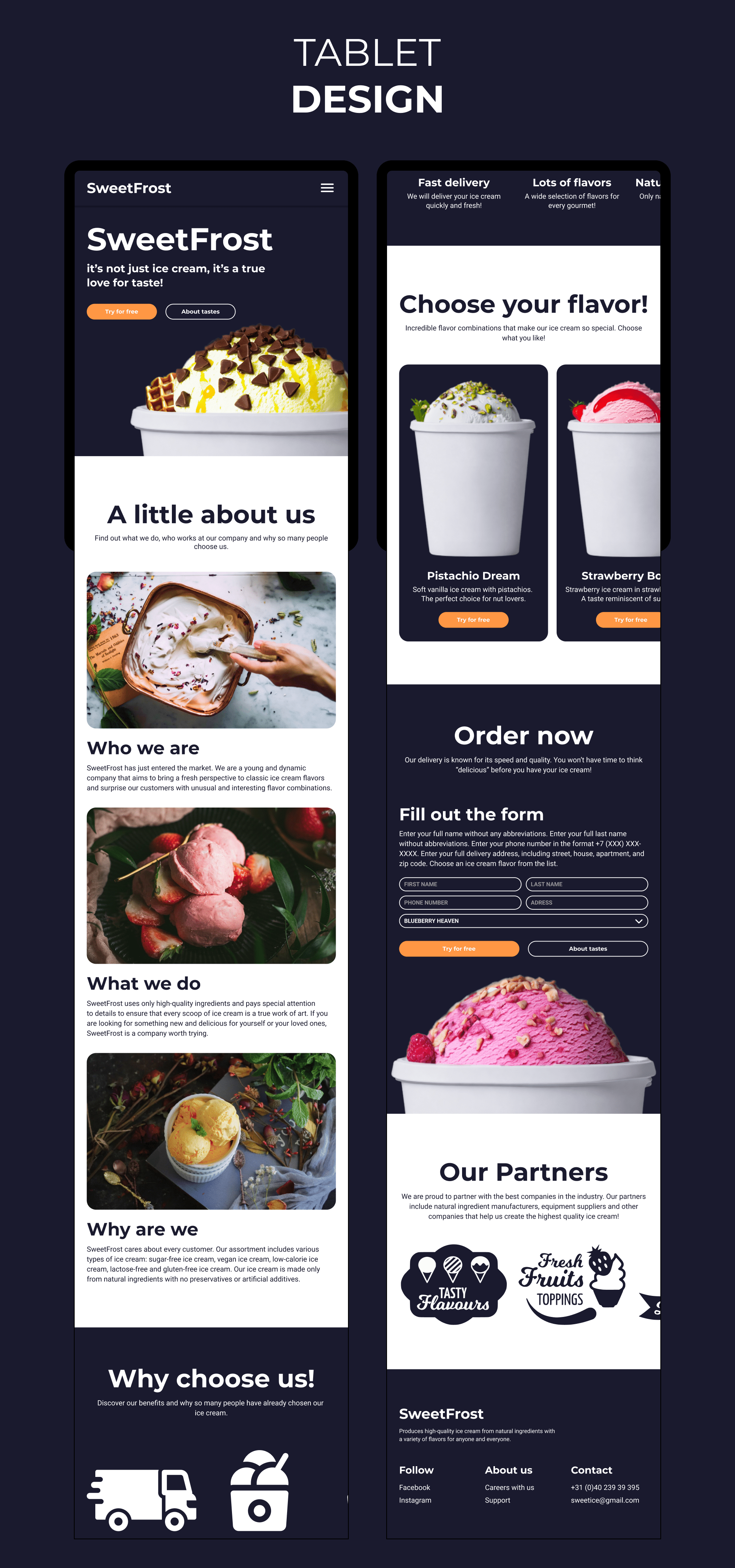 SweetFrost | Landing page — Изображение №7 — Интерфейсы, Брендинг на Dprofile