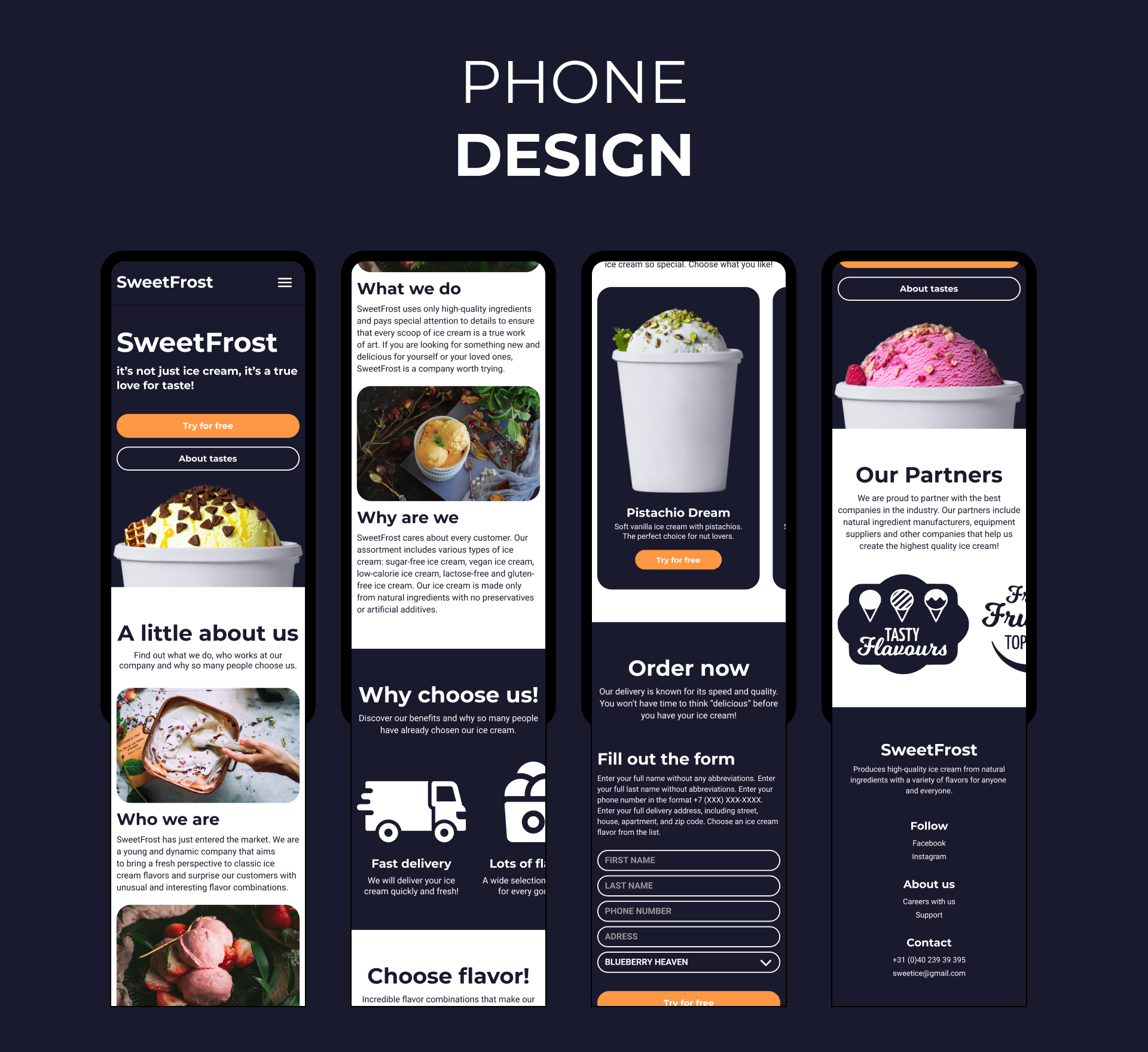 SweetFrost | Landing page — Изображение №8 — Интерфейсы, Брендинг на Dprofile
