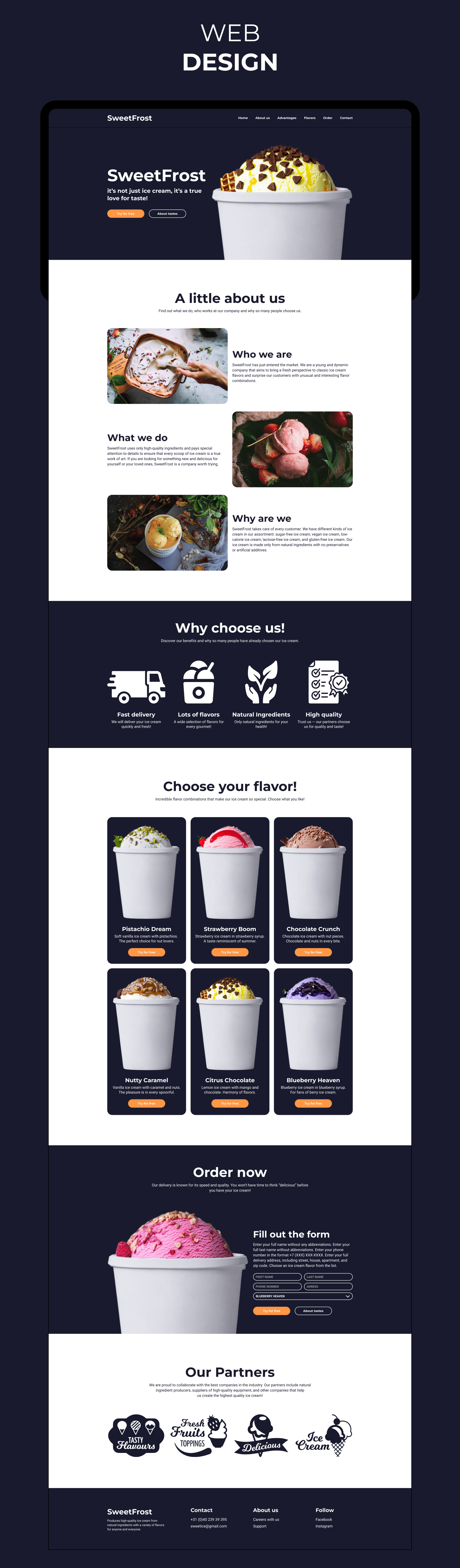 SweetFrost | Landing page — Изображение №6 — Интерфейсы, Брендинг на Dprofile