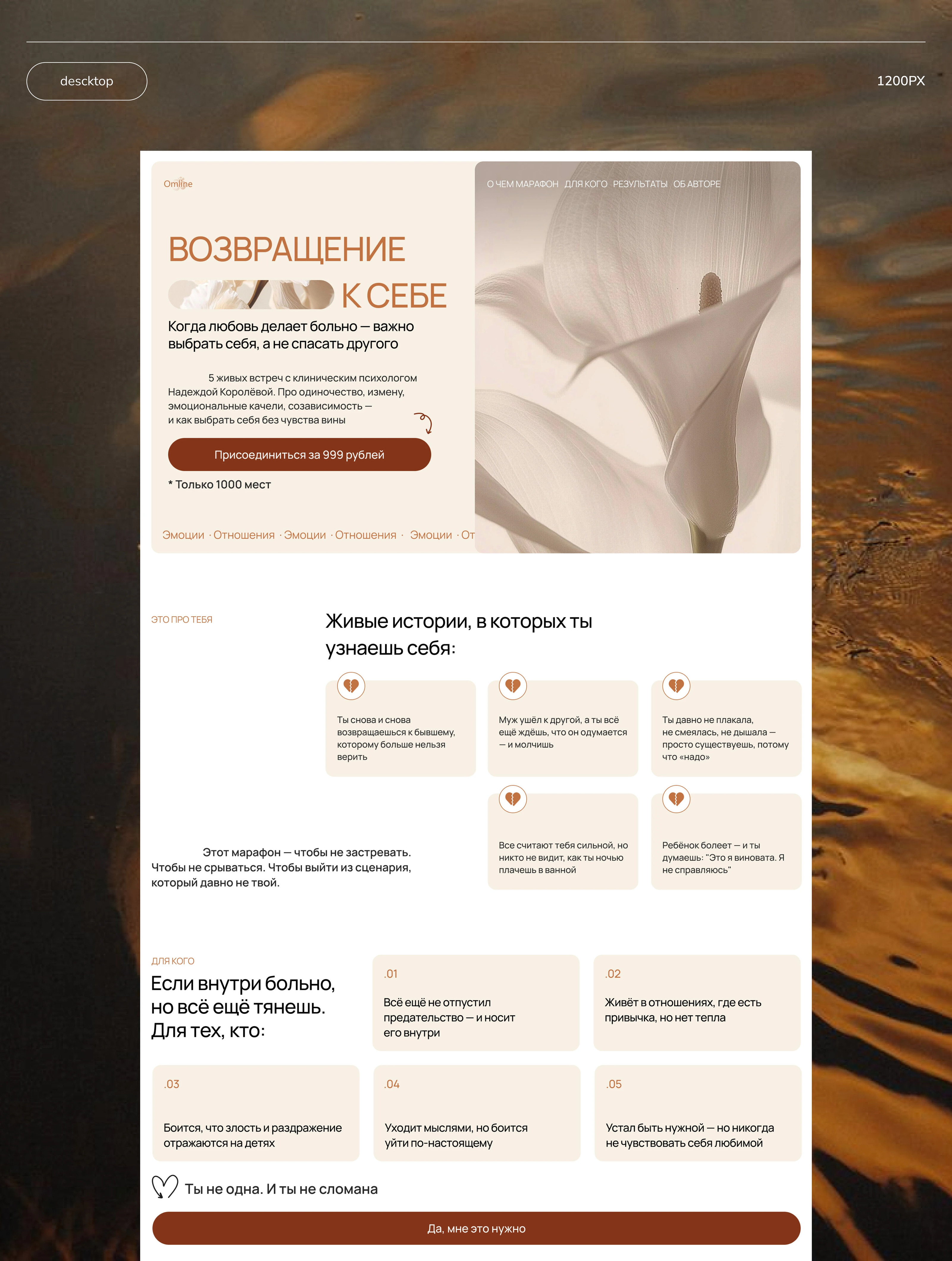 Landing page for psychology course | Ux/Ui design — Изображение №5 — Интерфейсы на Dprofile