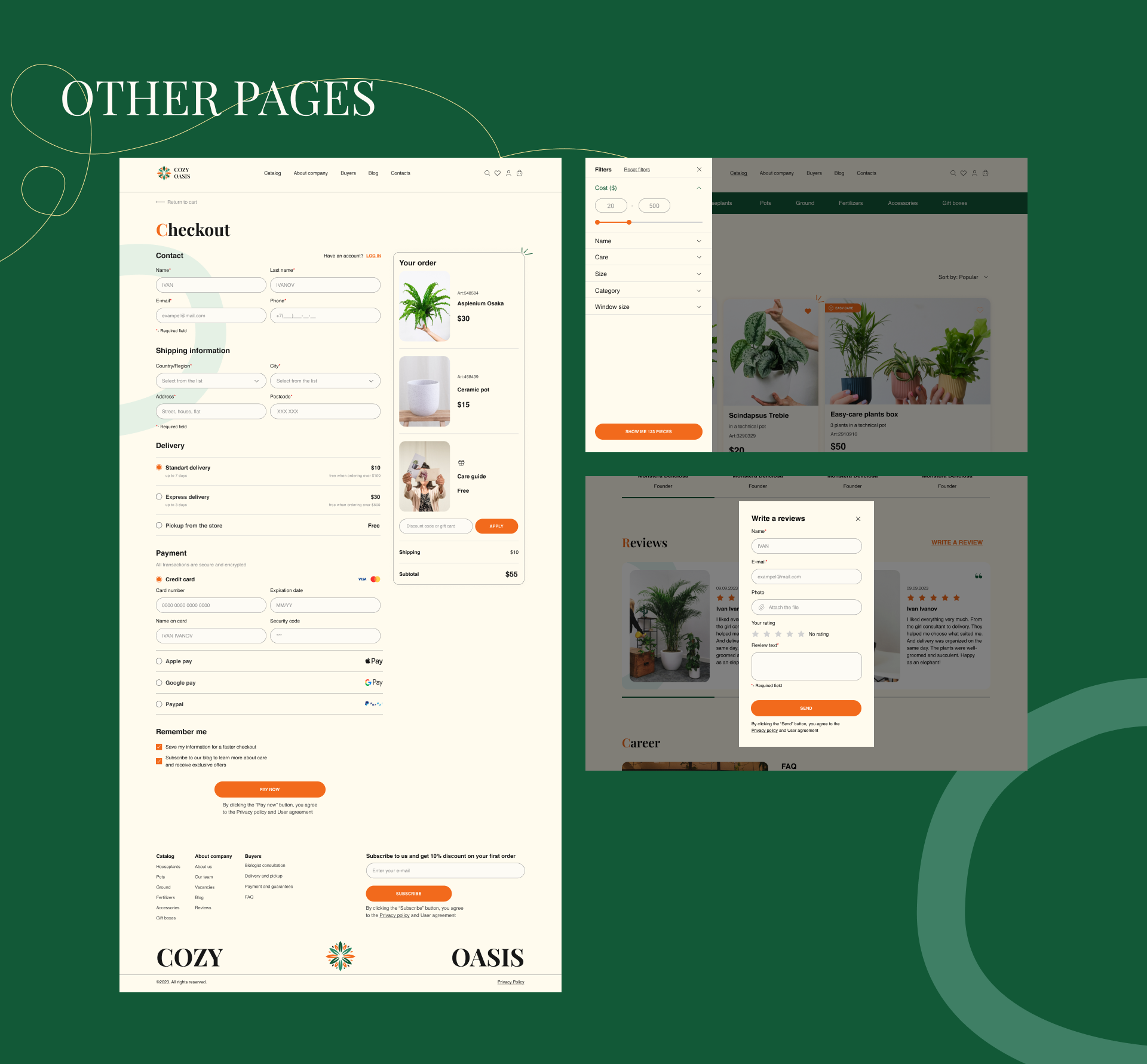 Интернет-магазин комнатных растений Cozy Oasis — Изображение №12 — Интерфейсы на Dprofile