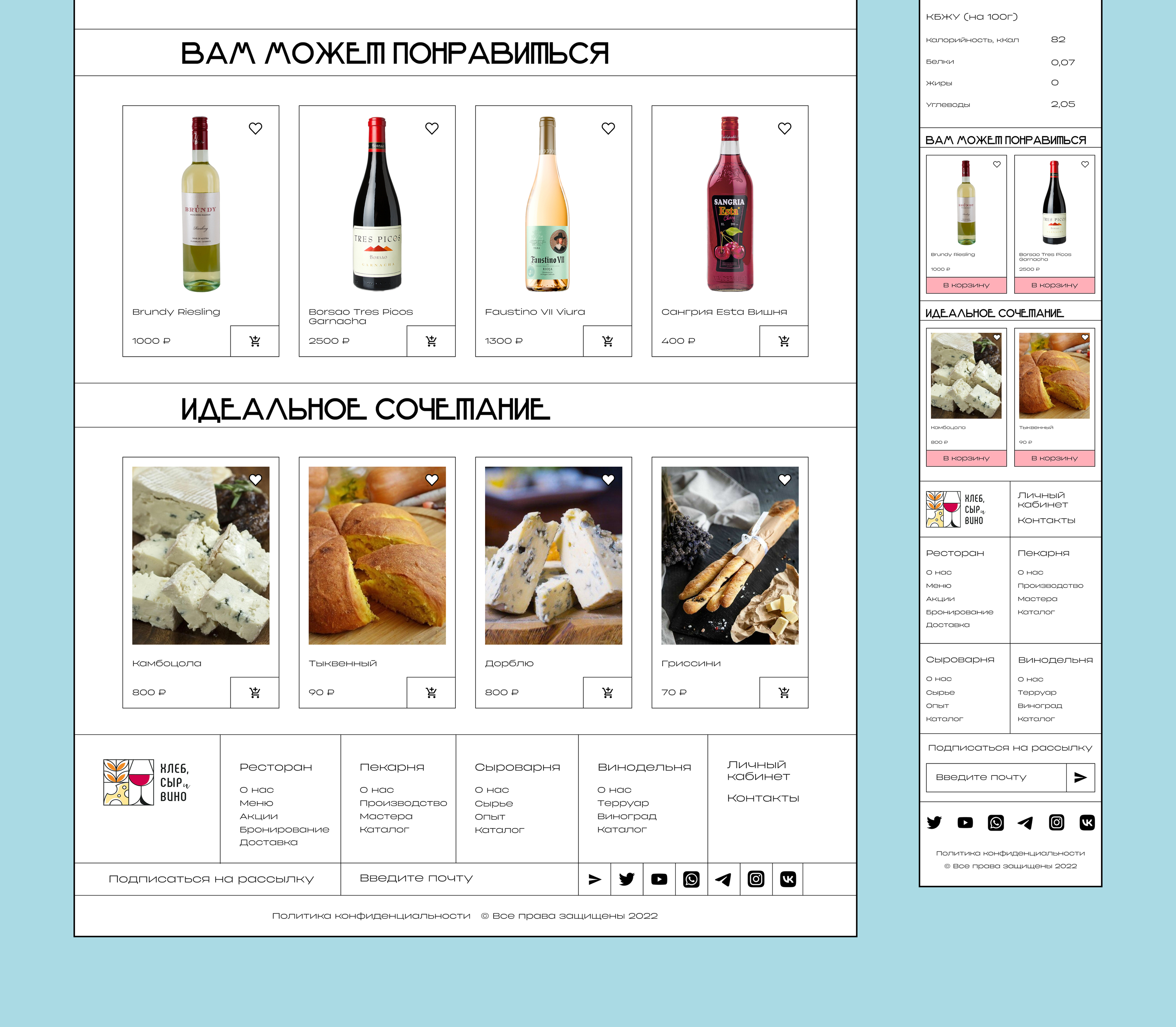 Online restaurant: winery, bakery, cheese factory — Изображение №42 — Интерфейсы, Анимация на Dprofile