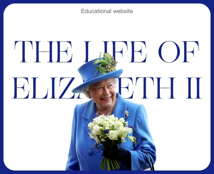 Educational website about life Elizabeth the second — Интерфейсы, Брендинг на Dprofile