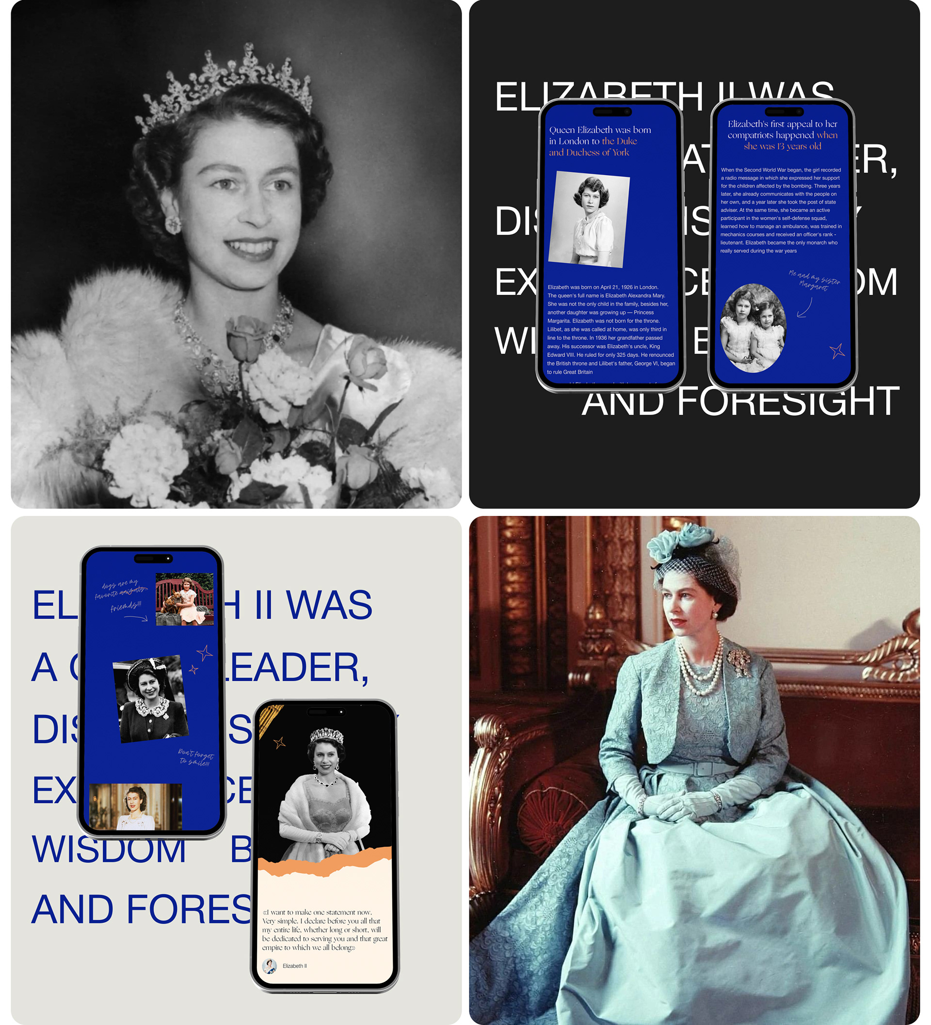 Educational website about life Elizabeth the second — Изображение №4 — Интерфейсы, Брендинг на Dprofile