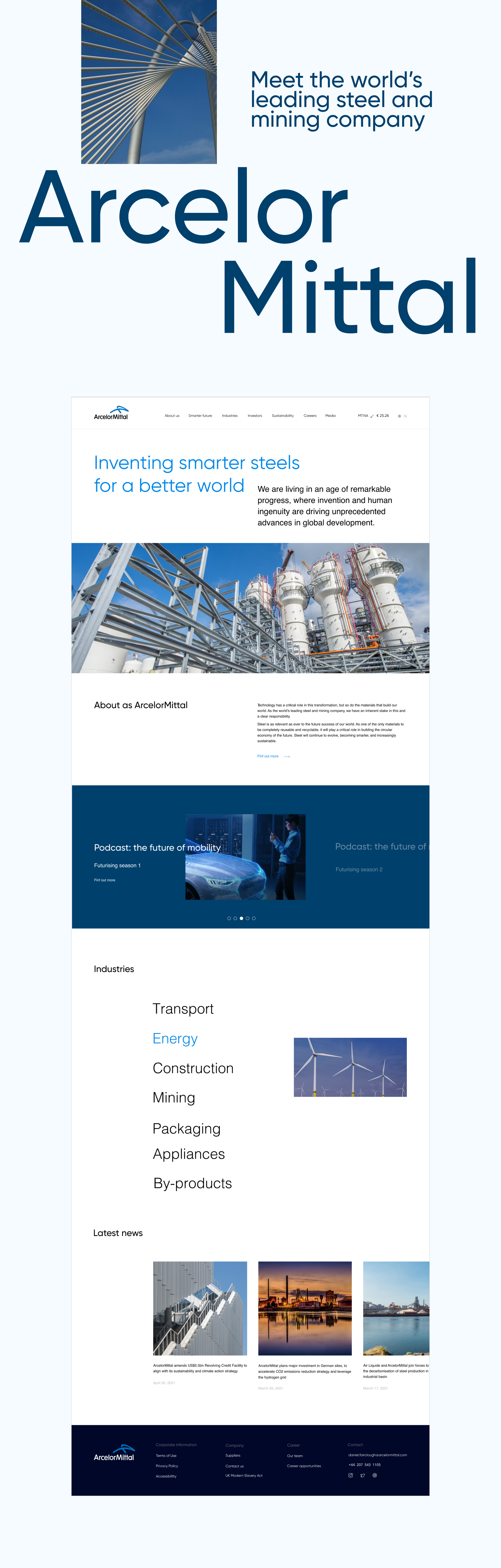ArcelorMiittal - corporate website — Изображение №1 — Интерфейсы на Dprofile
