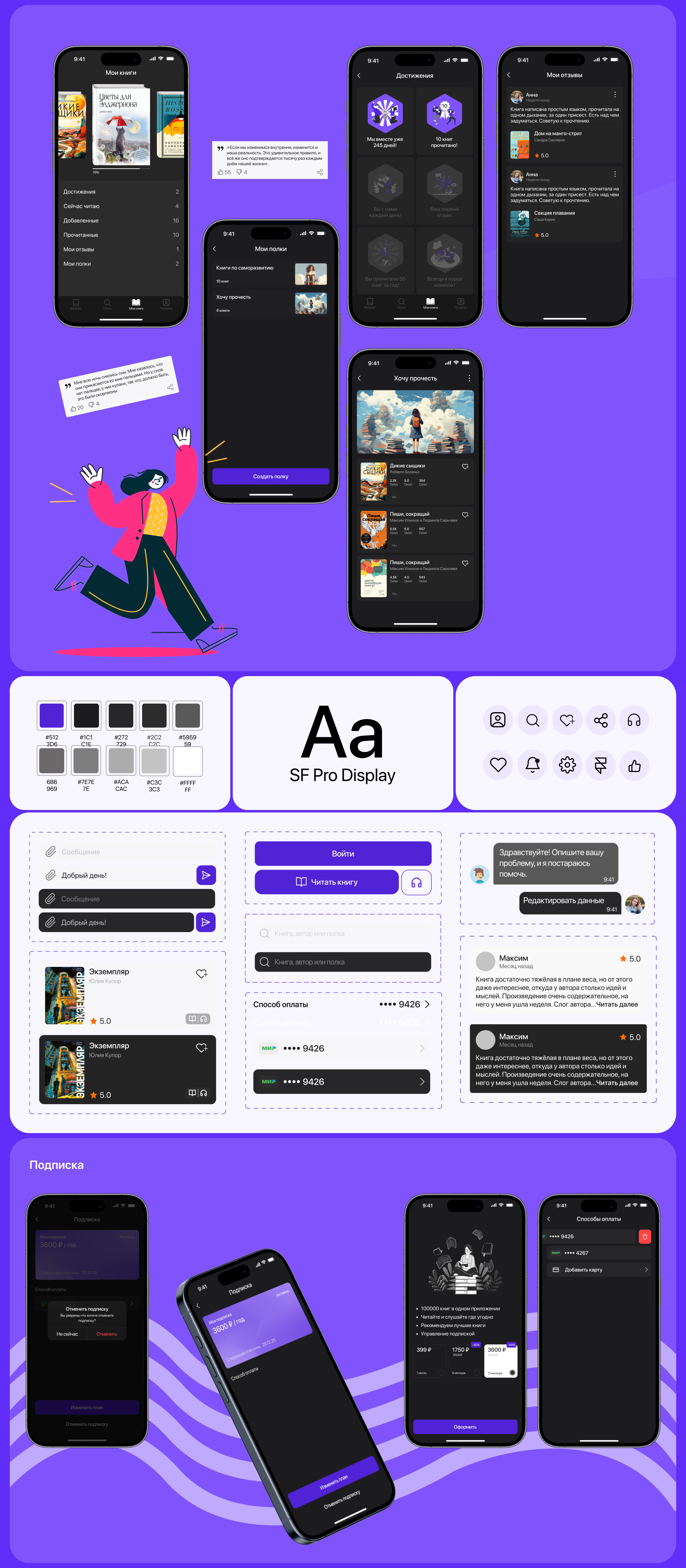 Книжная полка | mobile application for reading books — Изображение №7 — Интерфейсы на Dprofile