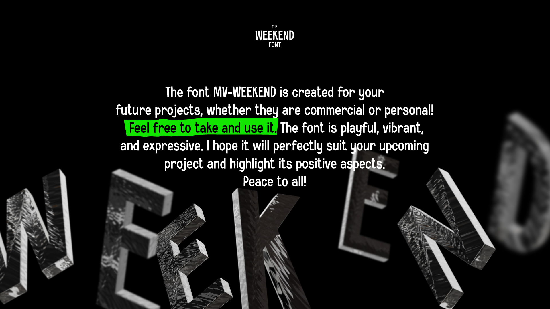 the WEEKEND / font — Изображение №2 — Графика на Dprofile