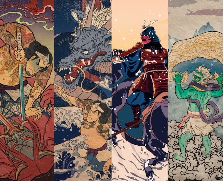 妖怪との戦い - 01/ Battle with Yokai — Иллюстрация на Dprofile
