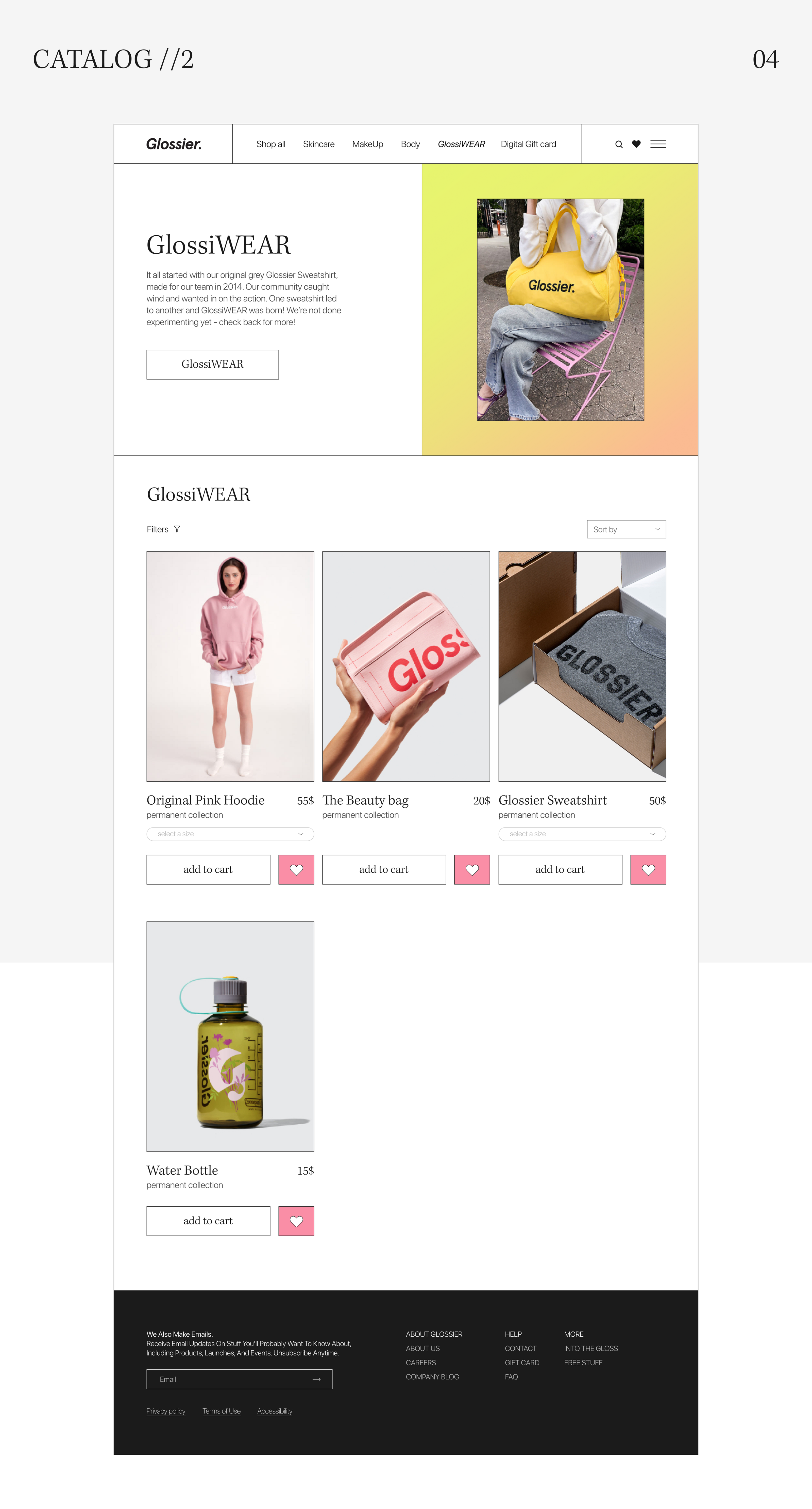 glossier redesign concept — Изображение №6 — Интерфейсы на Dprofile