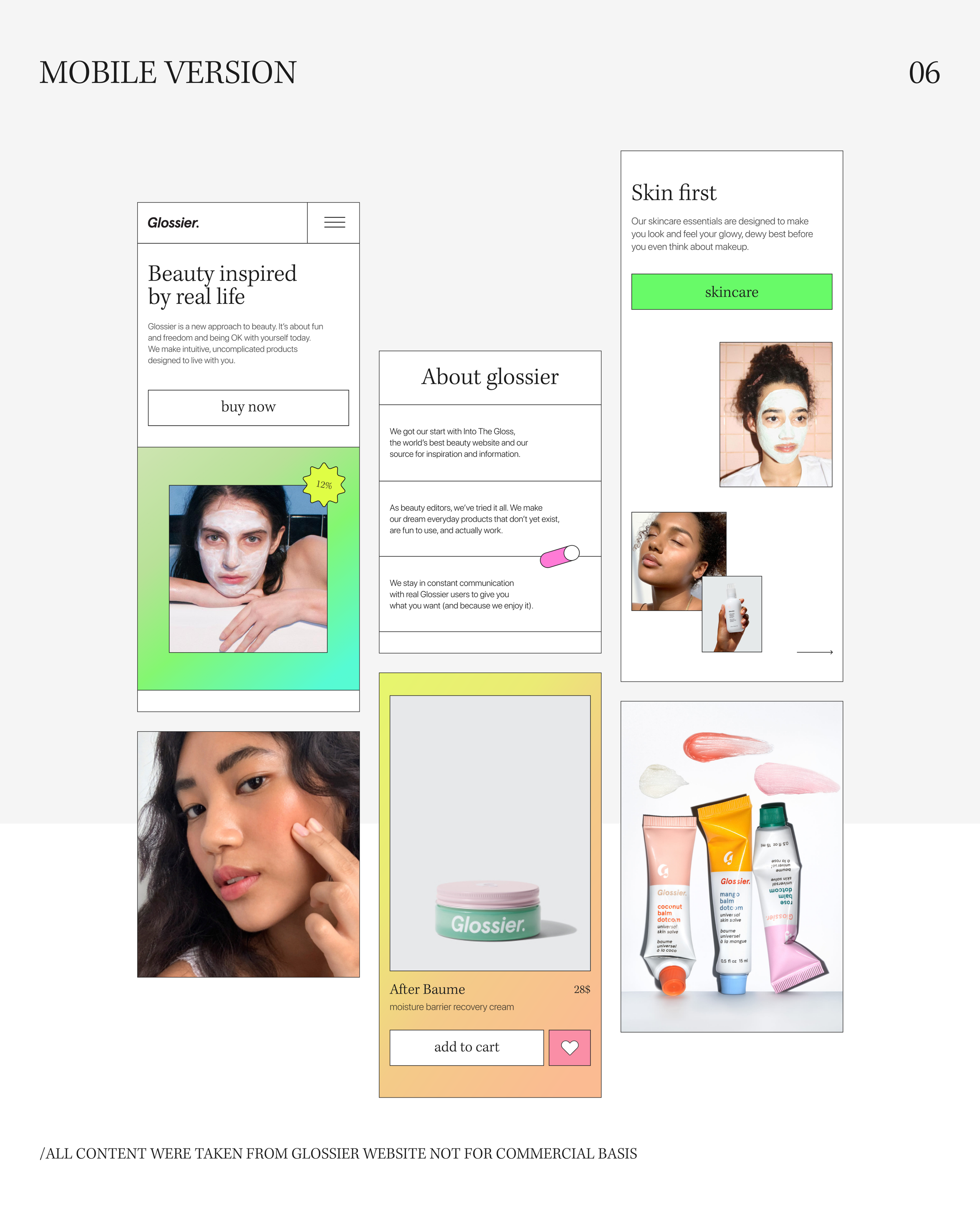 glossier redesign concept — Изображение №8 — Интерфейсы на Dprofile