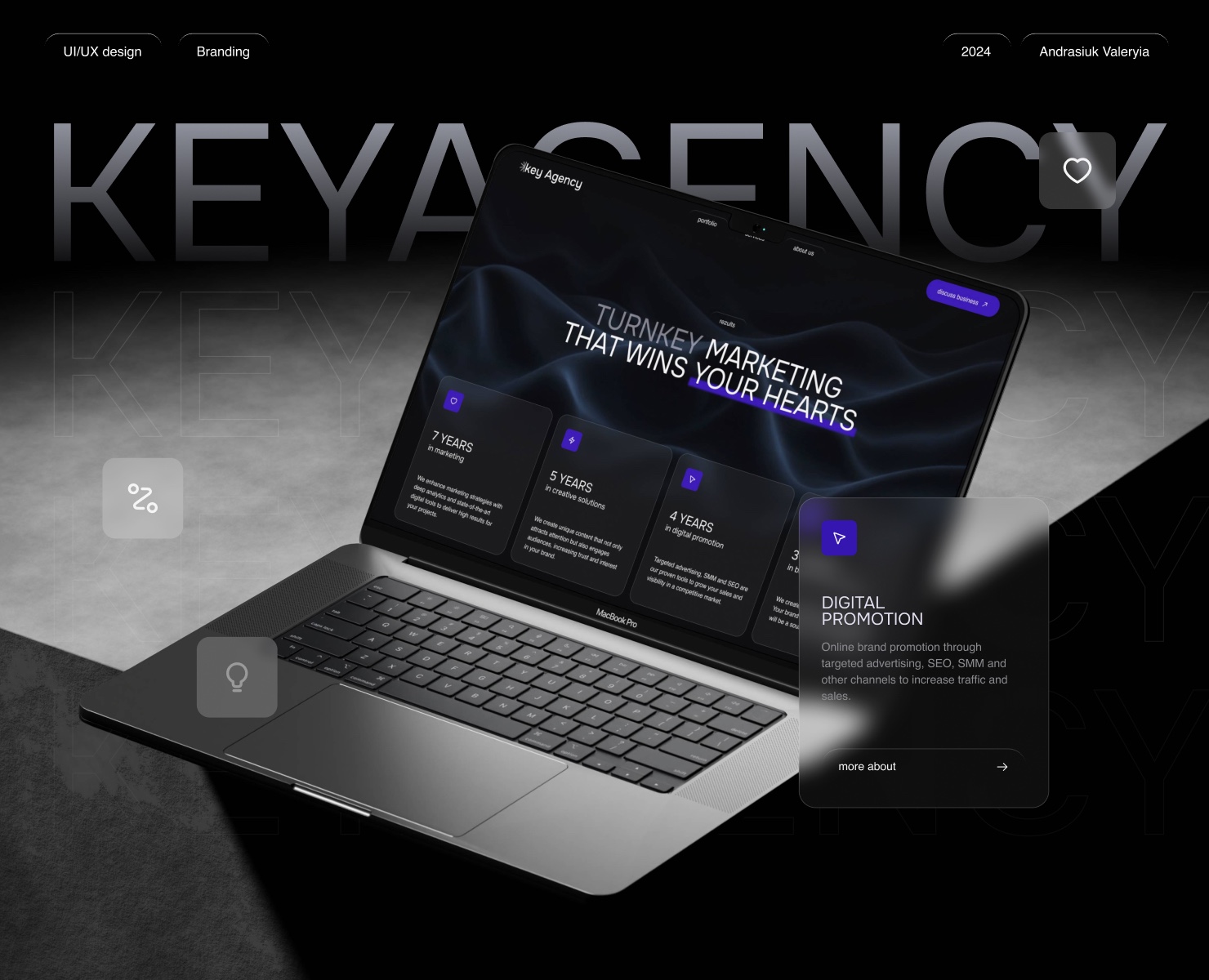 UI/UX & branding for marketing agency | KeyAgency на Dprofile