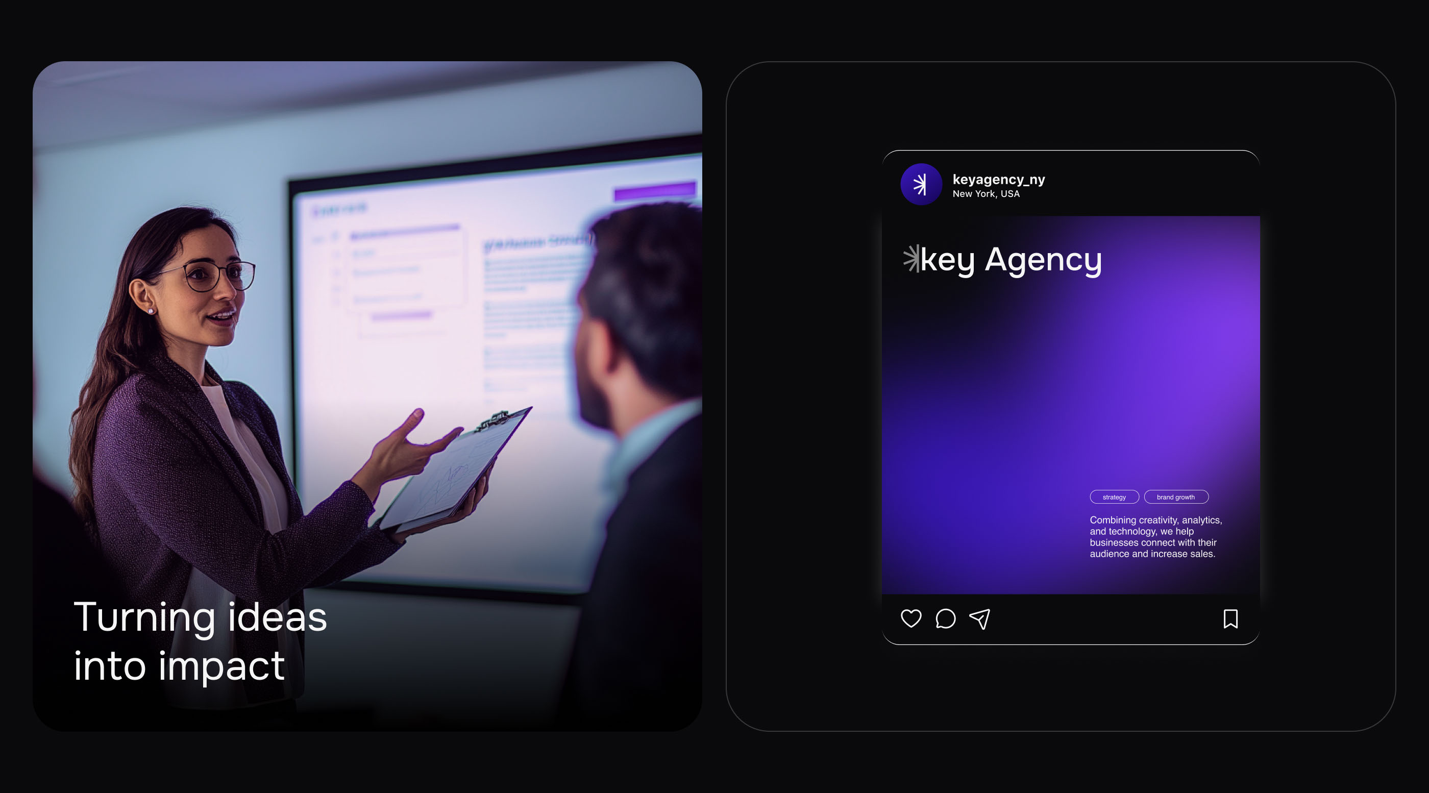 UI/UX & branding for marketing agency | KeyAgency — Изображение №4 — Интерфейсы, Брендинг на Dprofile