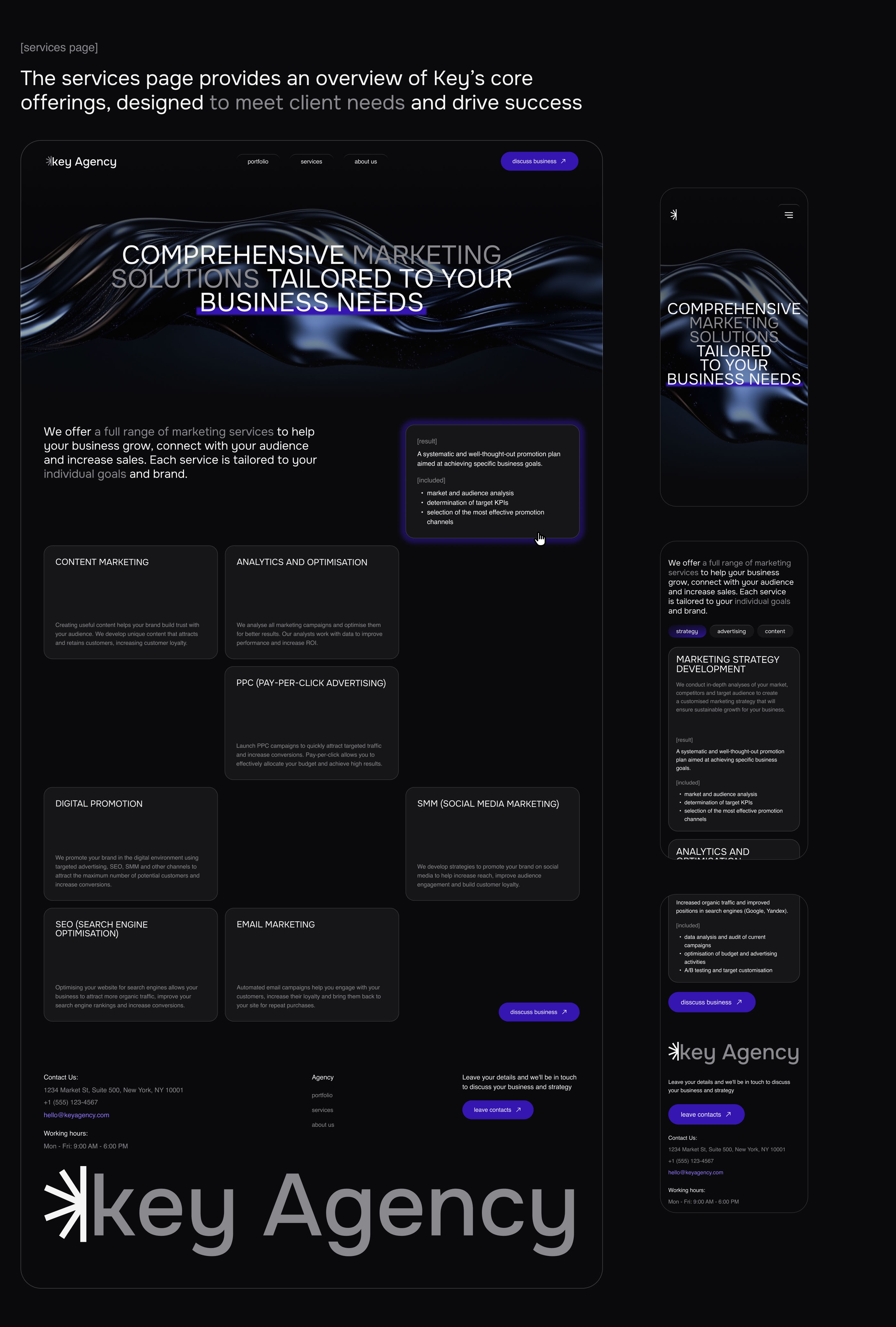 UI/UX & branding for marketing agency | KeyAgency — Изображение №17 — Интерфейсы, Брендинг на Dprofile