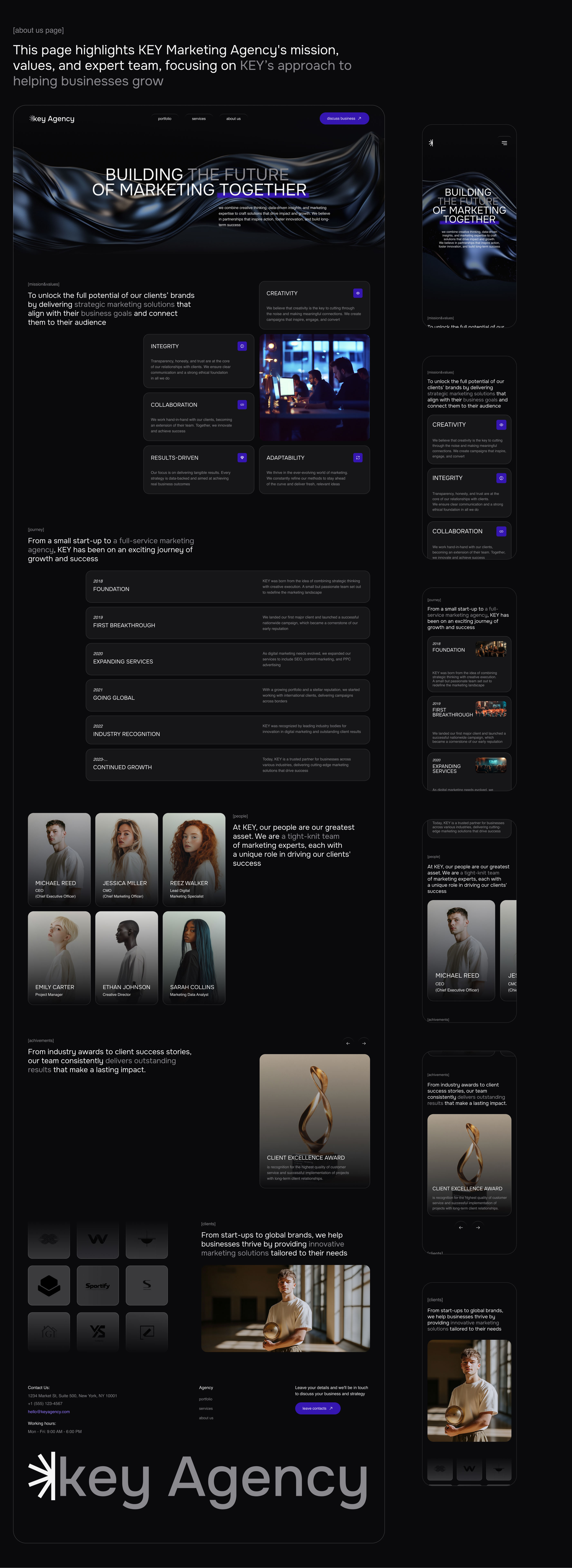 UI/UX & branding for marketing agency | KeyAgency — Изображение №18 — Интерфейсы, Брендинг на Dprofile
