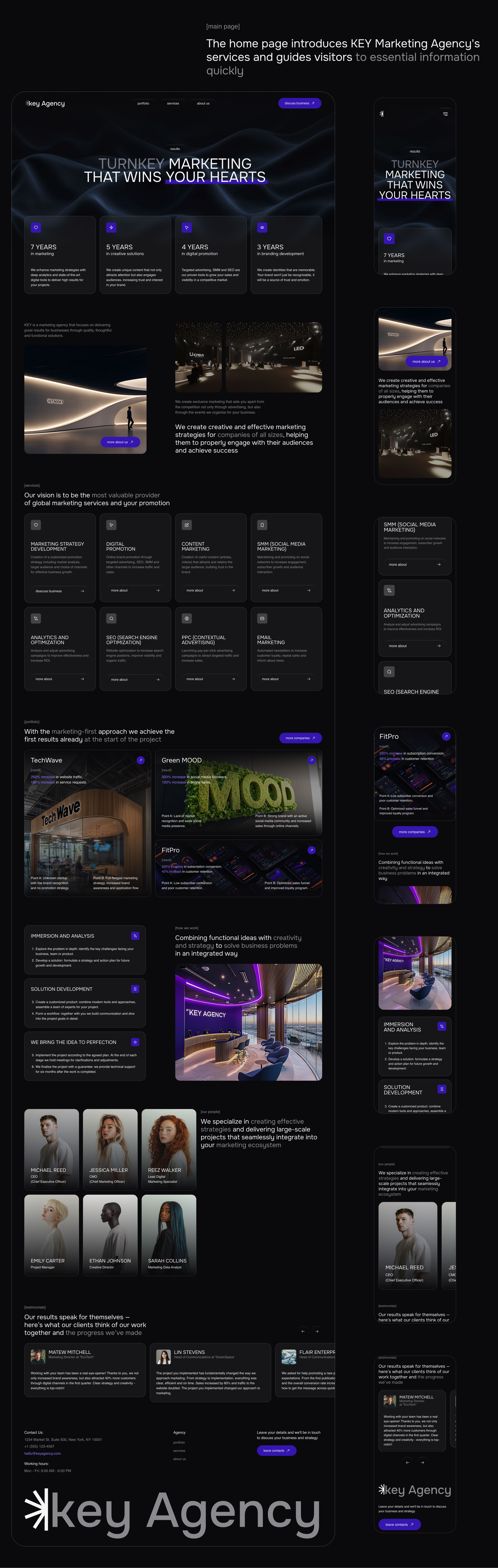 UI/UX & branding for marketing agency | KeyAgency — Изображение №15 — Интерфейсы, Брендинг на Dprofile