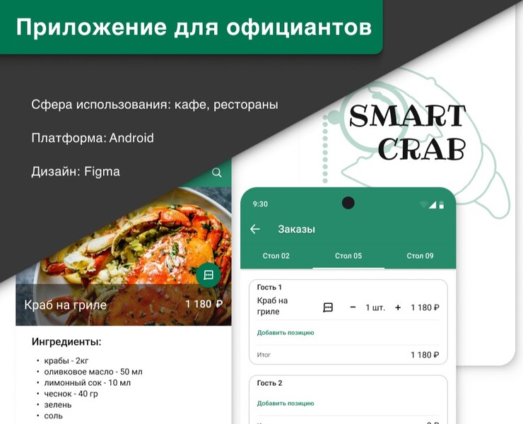 Приложение для официантов. Устройства на базе Android. — Интерфейсы на Dprofile