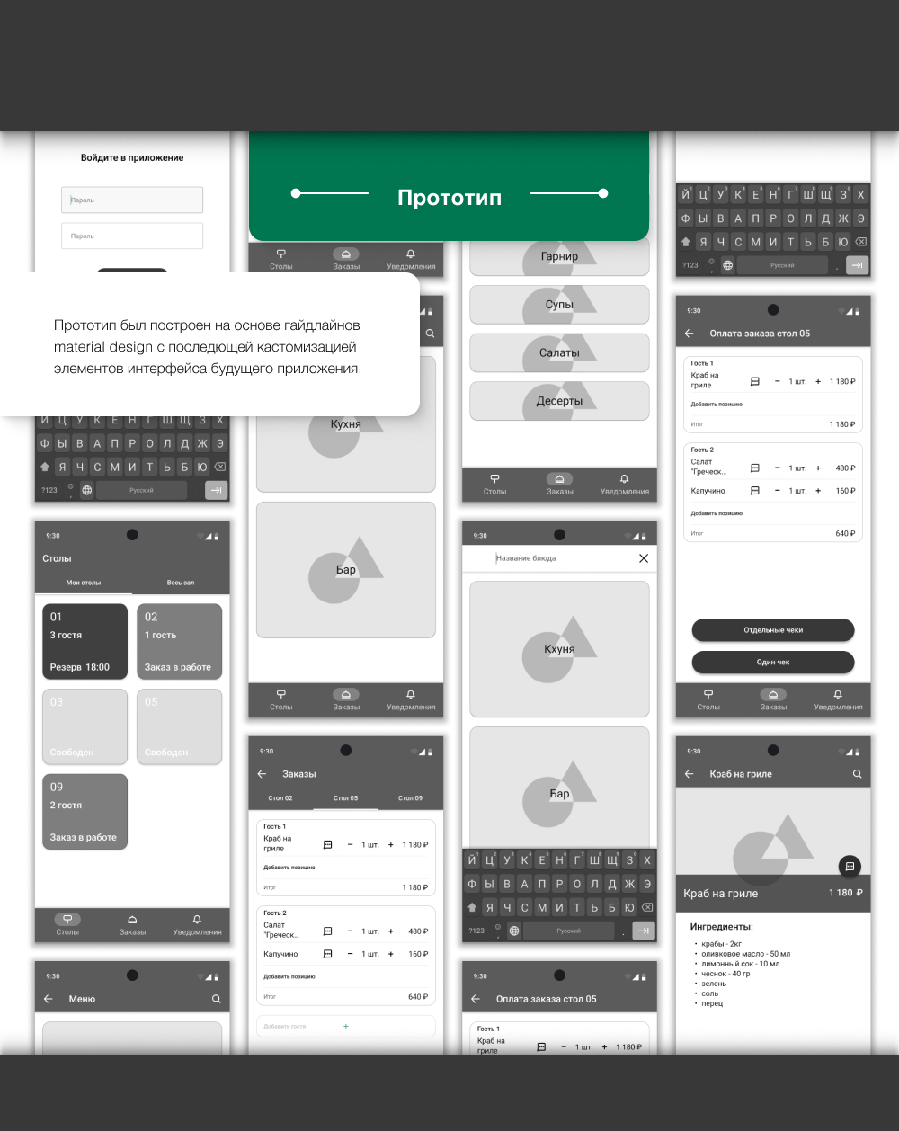 Приложение для официантов. Устройства на базе Android. — Изображение №5 — Интерфейсы на Dprofile