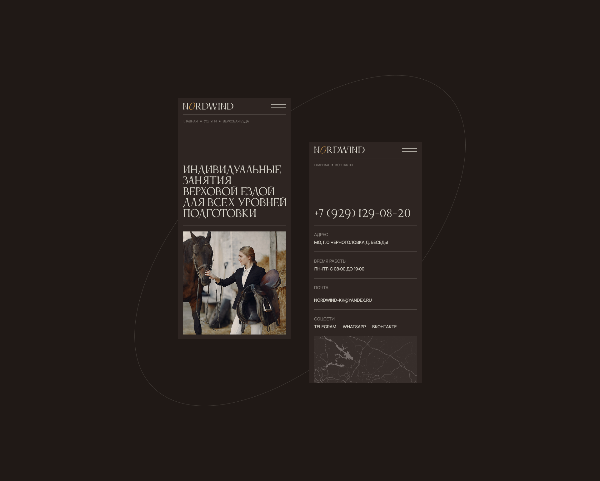 Конный клуб NORDWIND — Изображение №11 — Интерфейсы, Брендинг на Dprofile