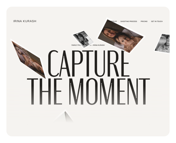 Сайт портфолио фотографа Ирины Кураш / Portfolio website на Dprofile