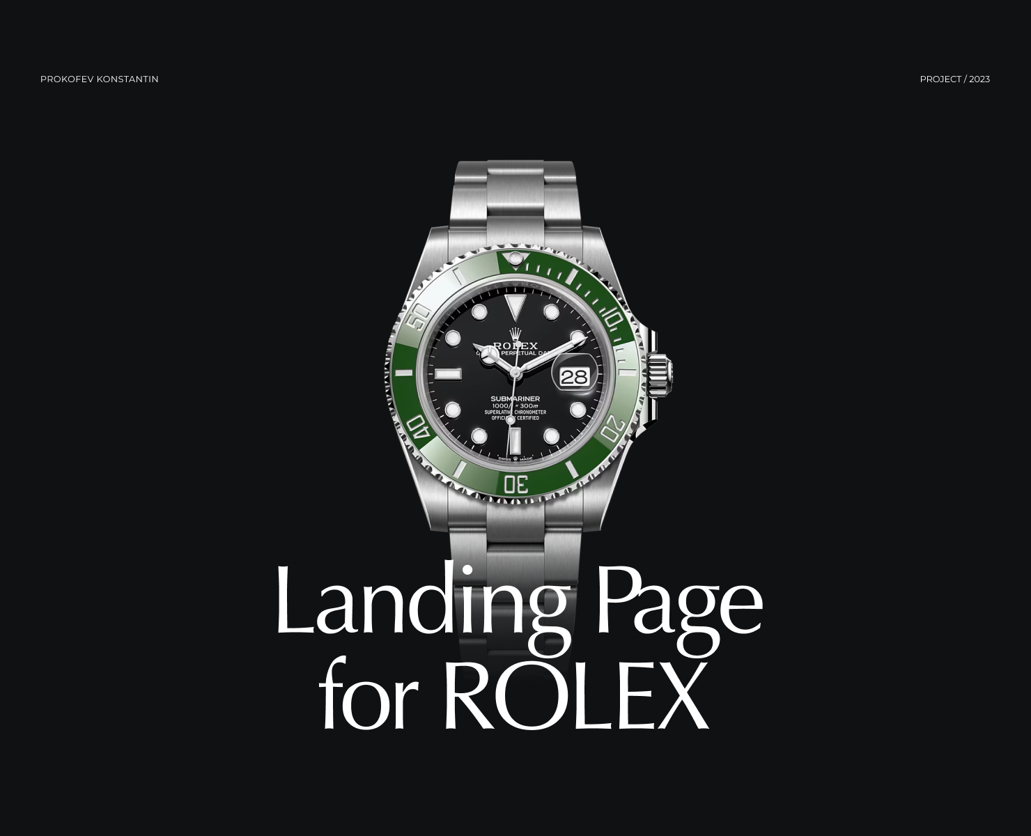 Landing Page for ROLEX — Интерфейсы на Dprofile