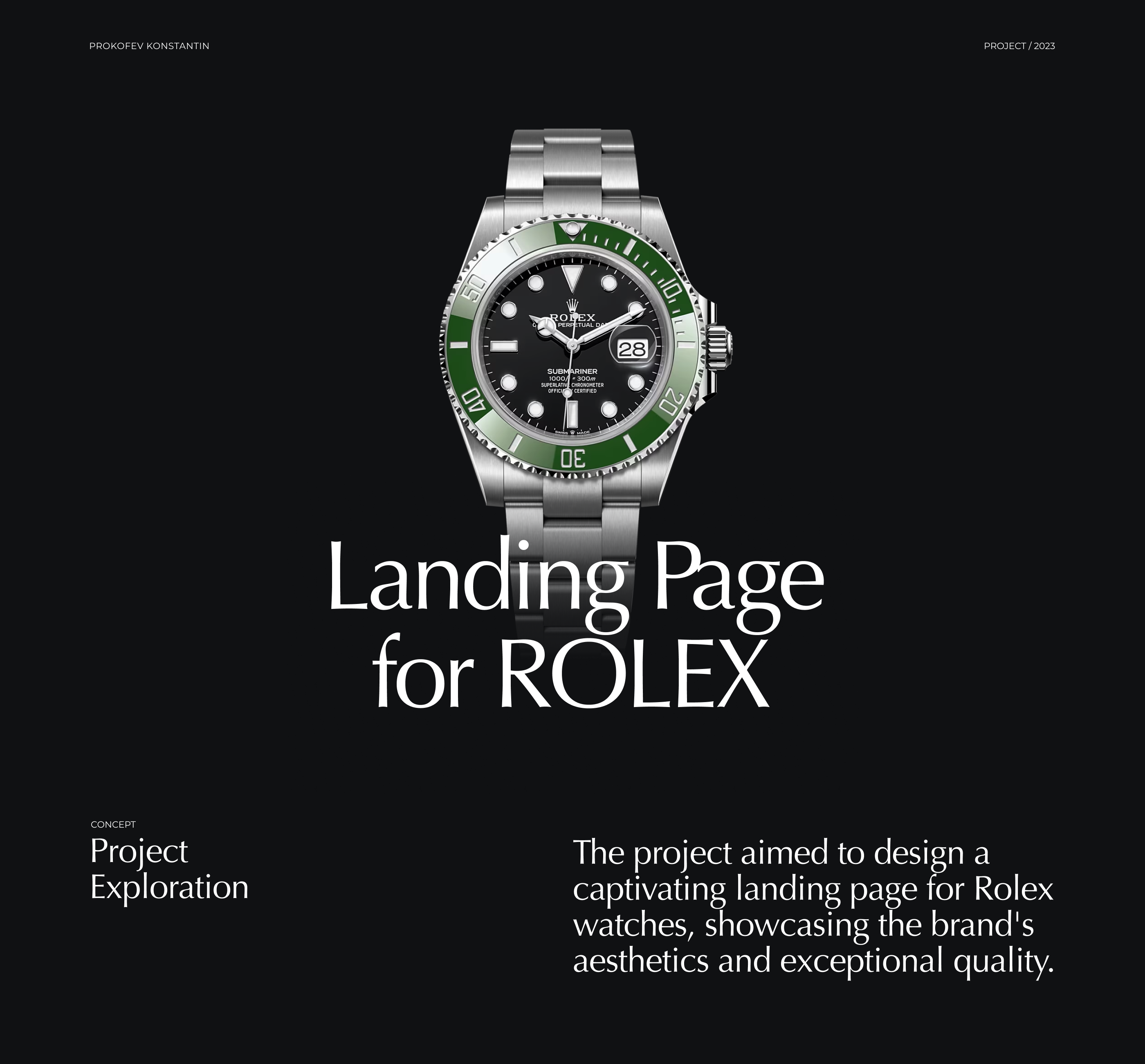Landing Page for ROLEX — Изображение №1 — Интерфейсы на Dprofile