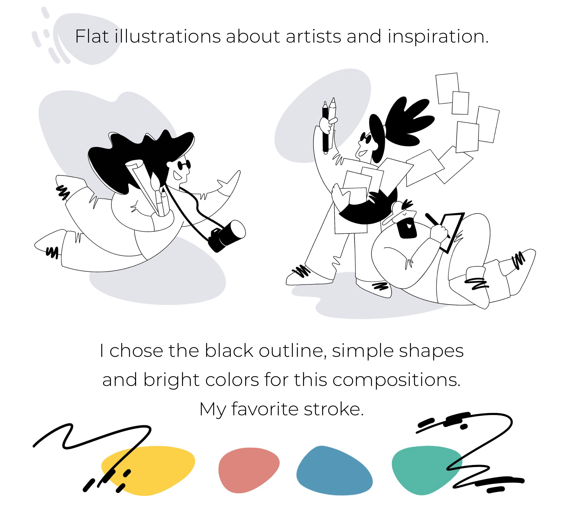 Flat illustration and lettering — Изображение №2 — Иллюстрация, Графика на Dprofile