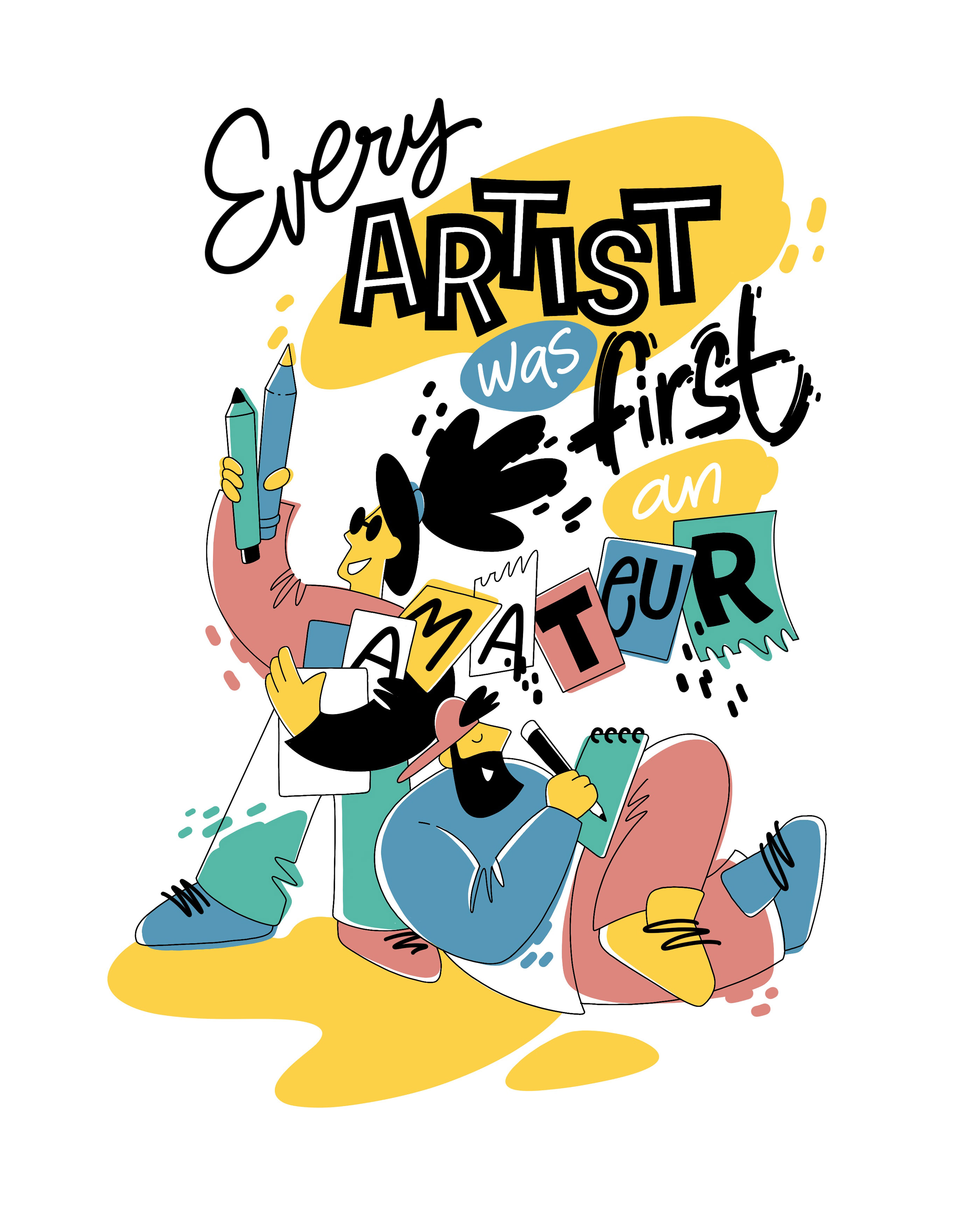 Flat illustration and lettering — Изображение №3 — Иллюстрация, Графика на Dprofile