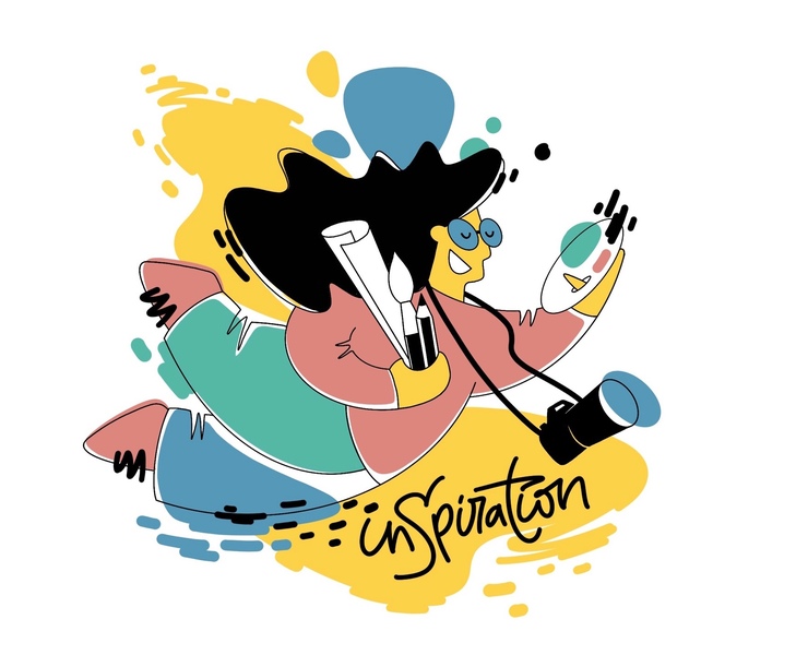 Flat illustration and lettering — Иллюстрация, Графика на Dprofile
