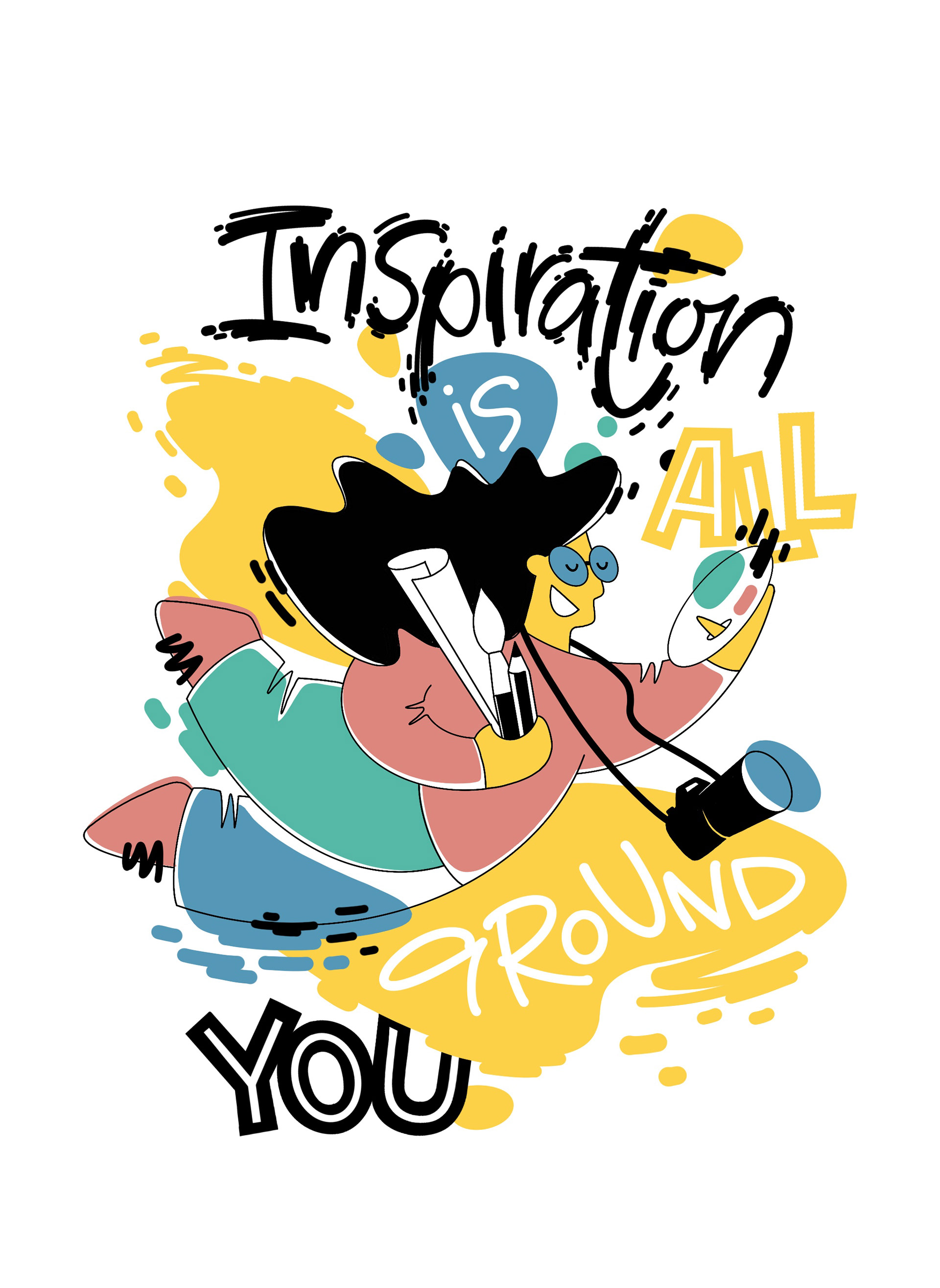 Flat illustration and lettering — Изображение №4 — Иллюстрация, Графика на Dprofile