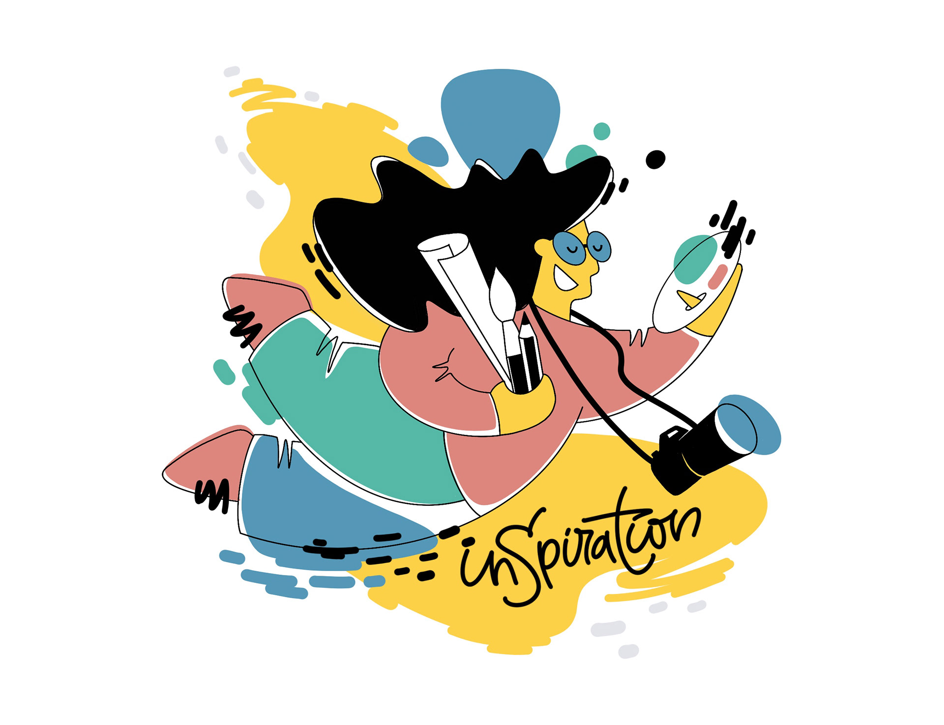 Flat illustration and lettering — Изображение №1 — Иллюстрация, Графика на Dprofile