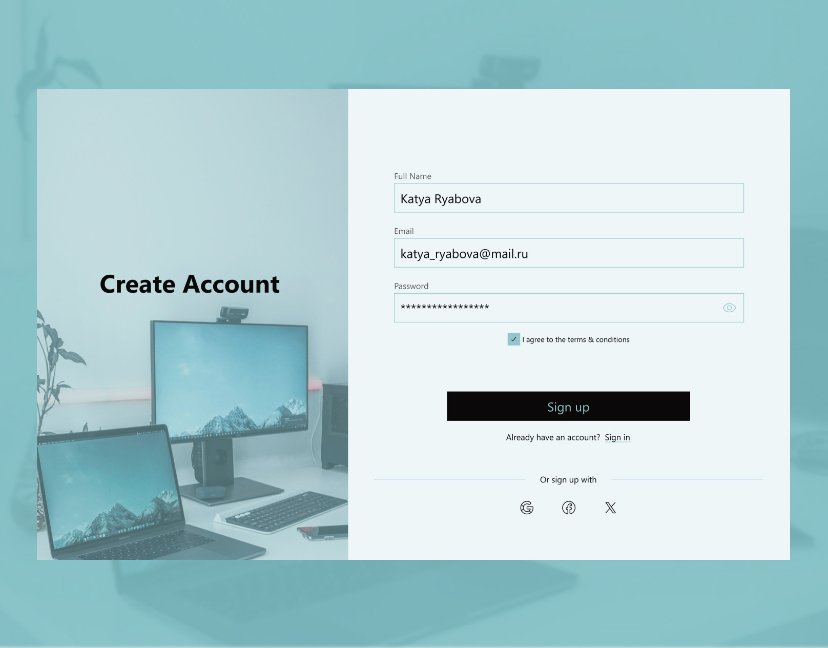 Sign Up Pade — Изображение №3 — Интерфейсы, Графика на Dprofile