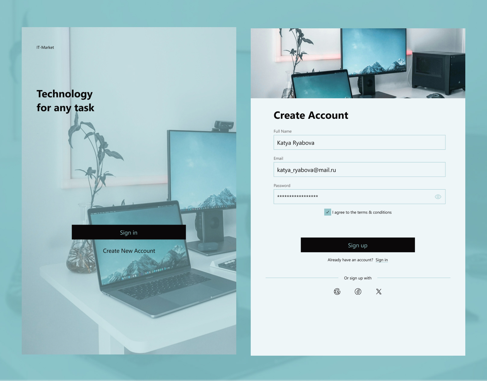 Sign Up Pade — Изображение №2 — Интерфейсы, Графика на Dprofile