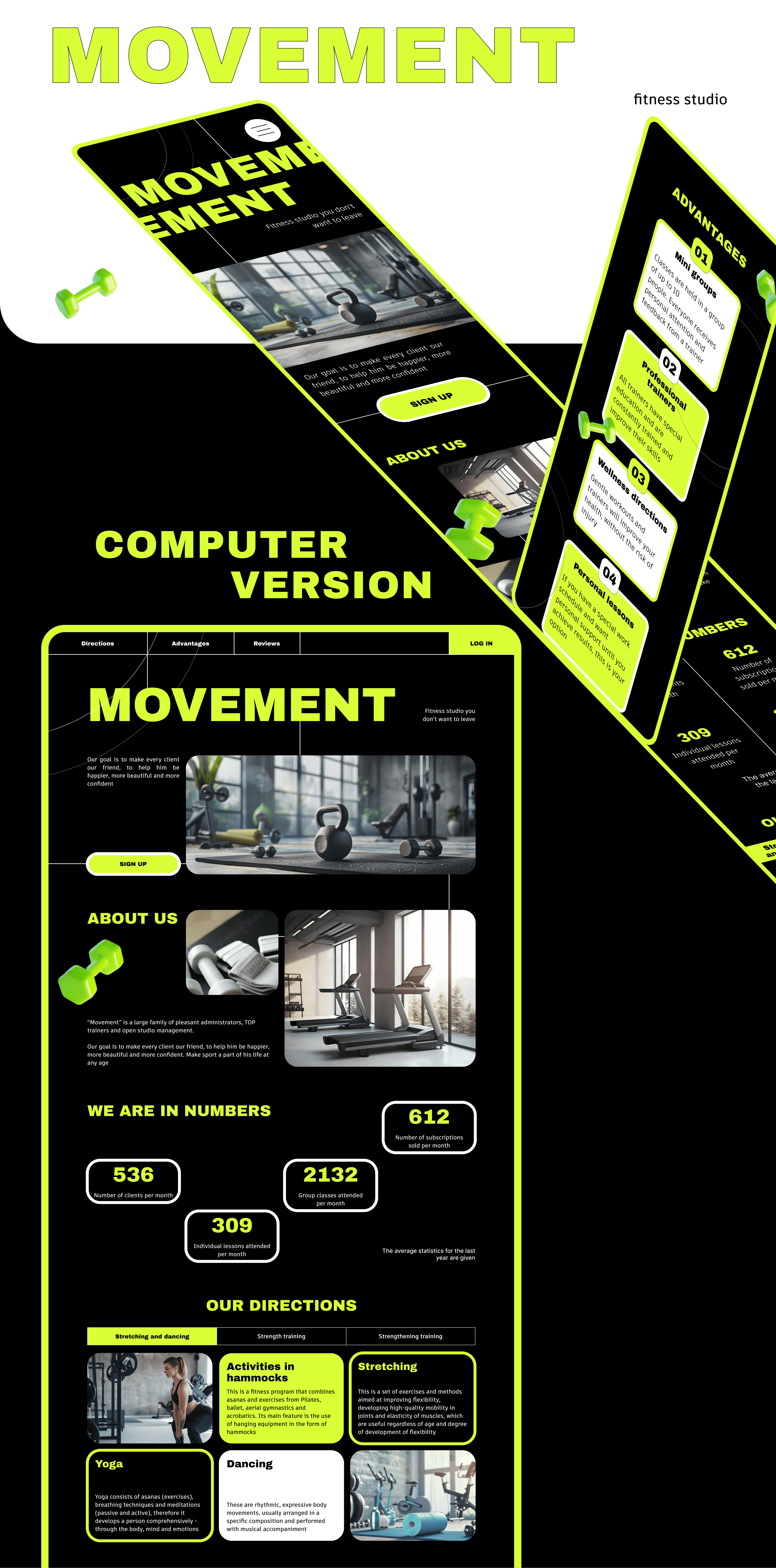 Fitness studio | Landing page | Сайт для фитнес студии — Изображение №1 — Интерфейсы на Dprofile